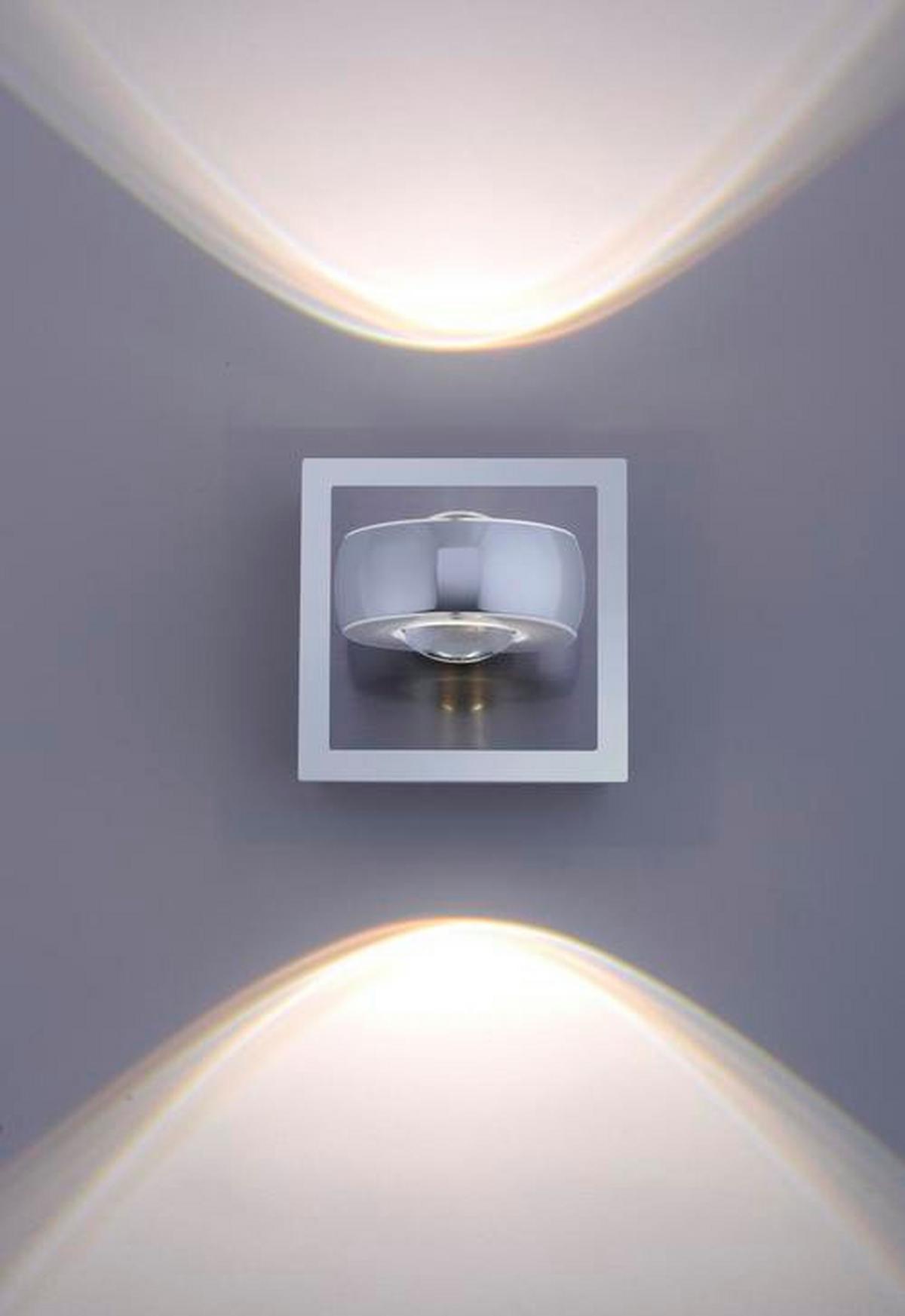 LED-Wandleuchte Lolasmart-Opti Silberfarben max. 6 Watt - Silberfarben, Design, Kunststoff/Metall (12/12/14cm)