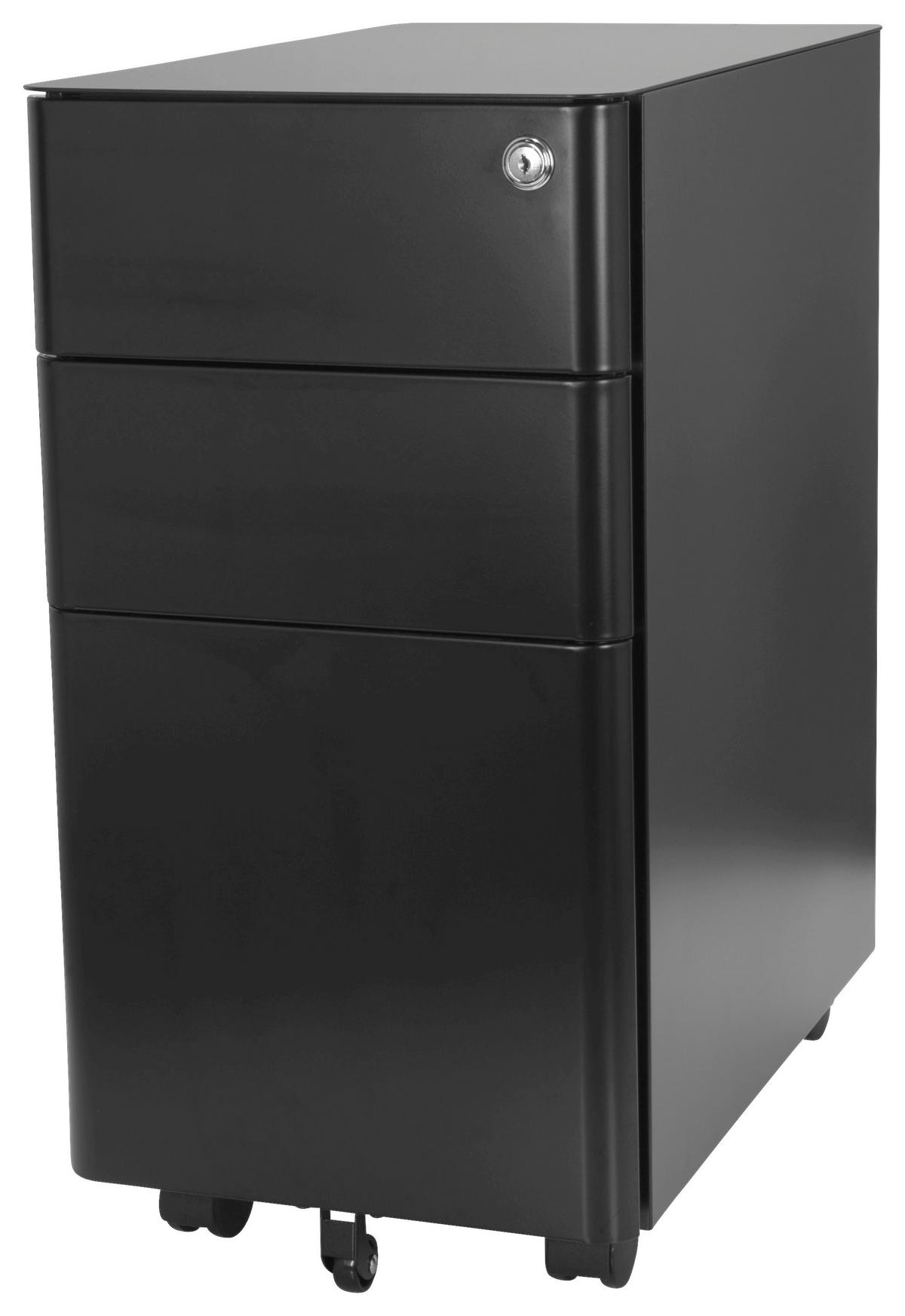 Predalnik Na Kolescih Color I, Črna - črna, Moderno, kovina/umetna masa (30/59/50cm) - MID.YOU