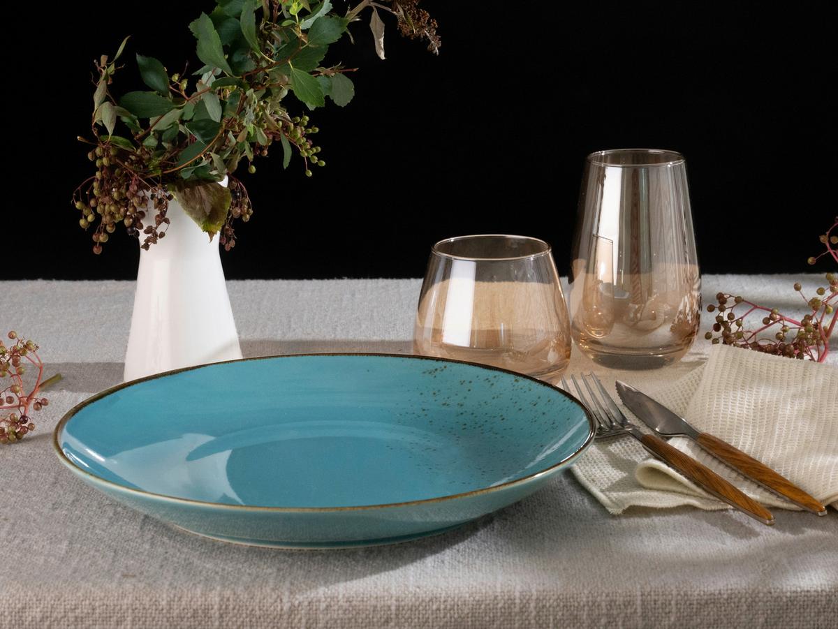 Speisetellerset 22040 Nature Collection - Türkis, Trend, Keramik (27cm) - Creatable