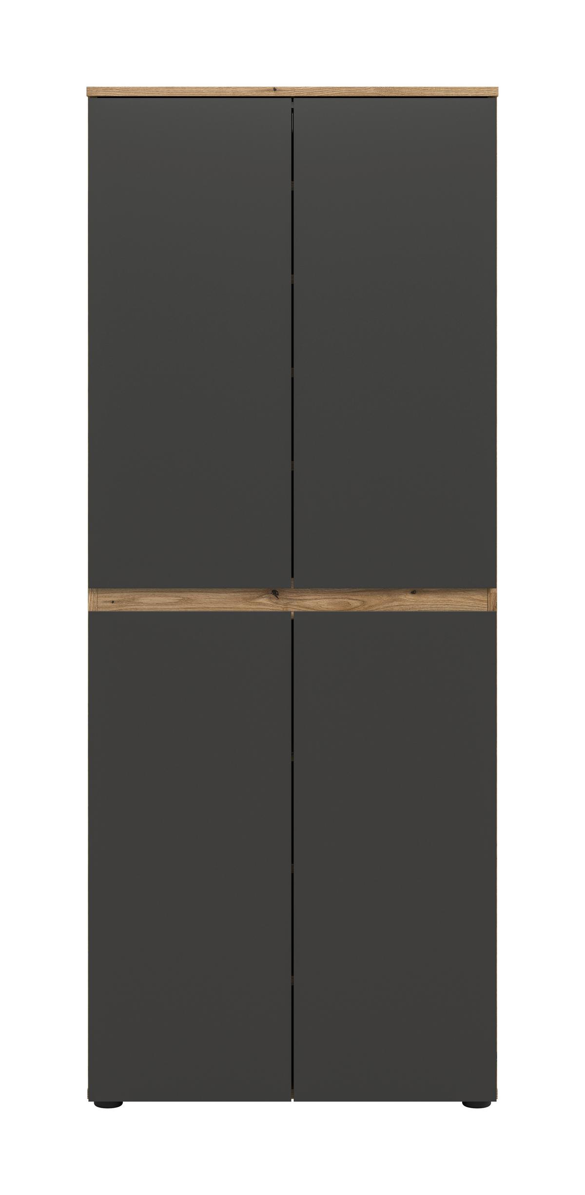Garderobenschrank Scarpa Anthrazit/Eiche - Eichefarben/Anthrazit, Design, Holzwerkstoff/Kunststoff (70/175/37cm) - Livetastic