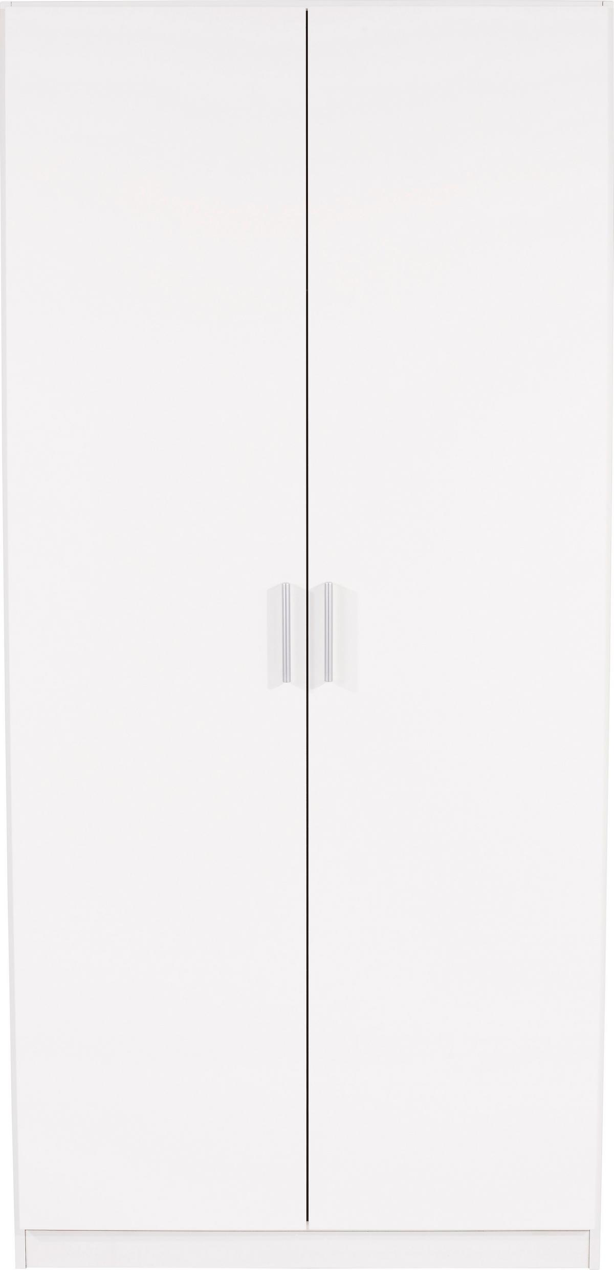 Omara Za Oblačila Celle, Bela, Š. 91 Cm - bela/barve aluminija, Moderno, umetna masa/leseni material (91/197/54cm) - Premium Living