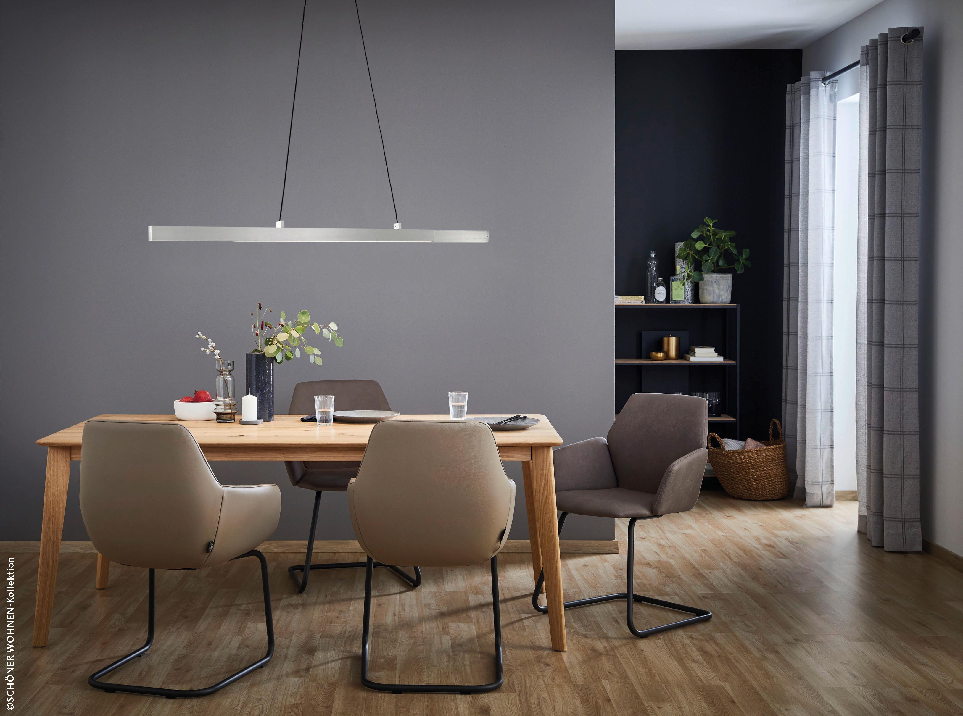 LAMPA WISZĄCA LED 860019 STRIPE - kolor aluminiowy, Basics, metal (6/110-140cm) - Schöner Wohnen