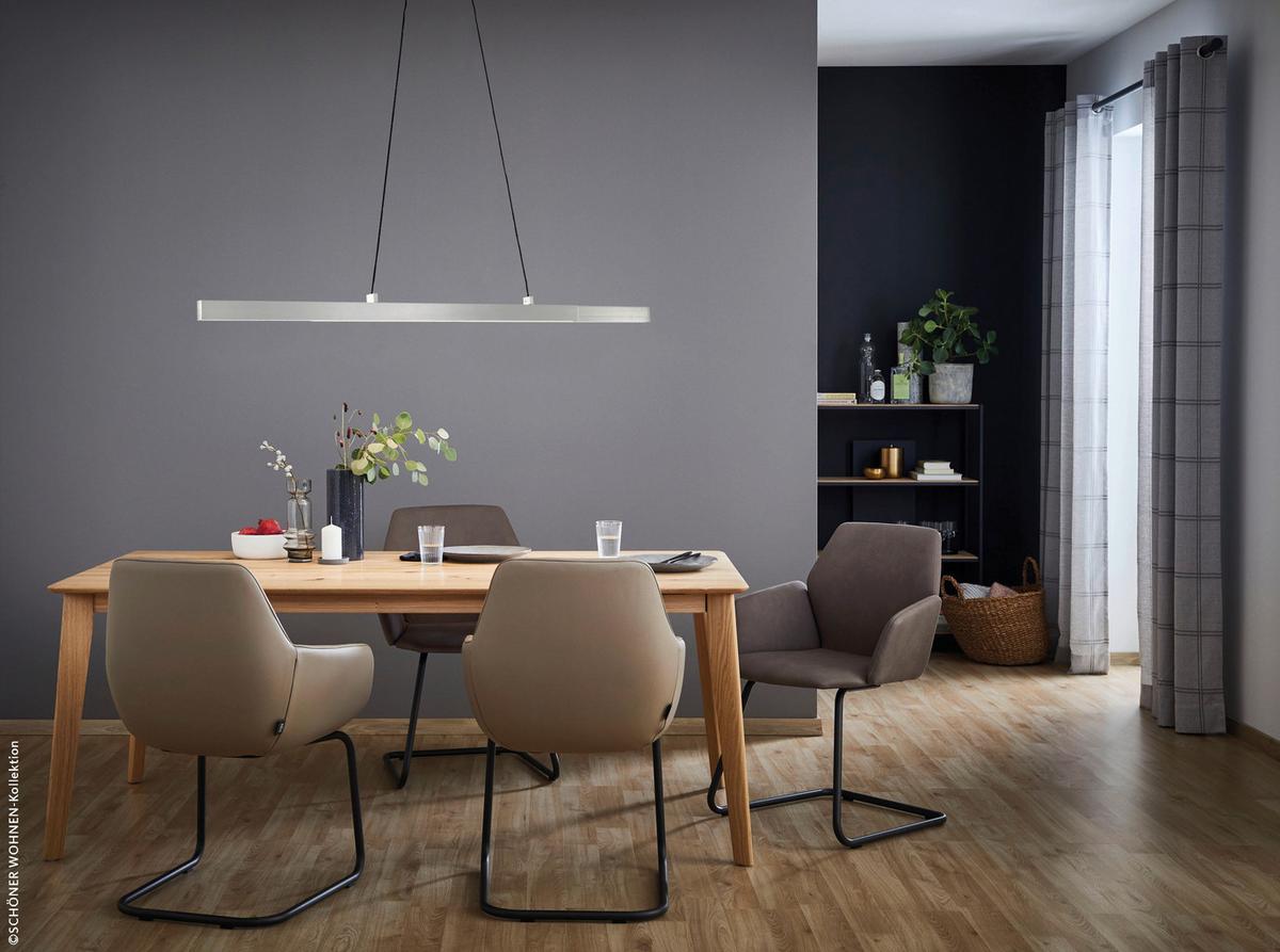 LAMPA WISZĄCA LED 860019 STRIPE - kolor aluminiowy, Basics, metal (6/110-140cm) - Schöner Wohnen
