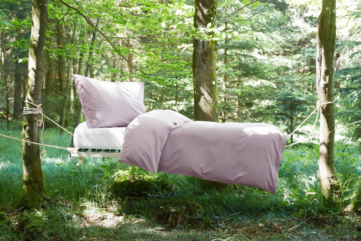 Bettwäsche Bio-Anna Uni Flieder ca. 140x200cm - Flieder, Natur, Textil (140/200cm) - ecoTree