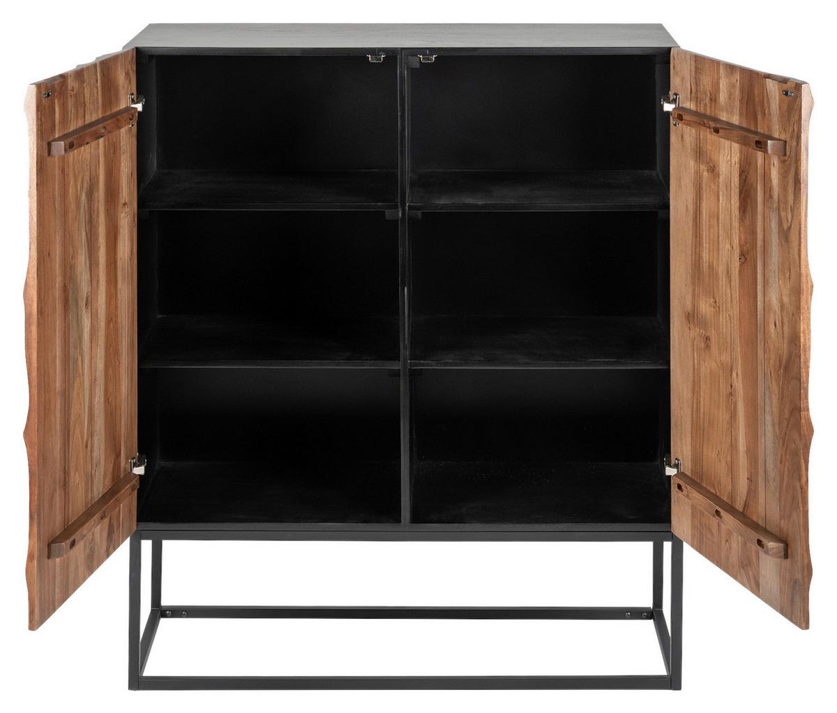 Highboard Desert Walnussfarben/Schwarz - Walnussfarben/Schwarz, Trend, Holz/Metall (100/120/40cm) - P & B