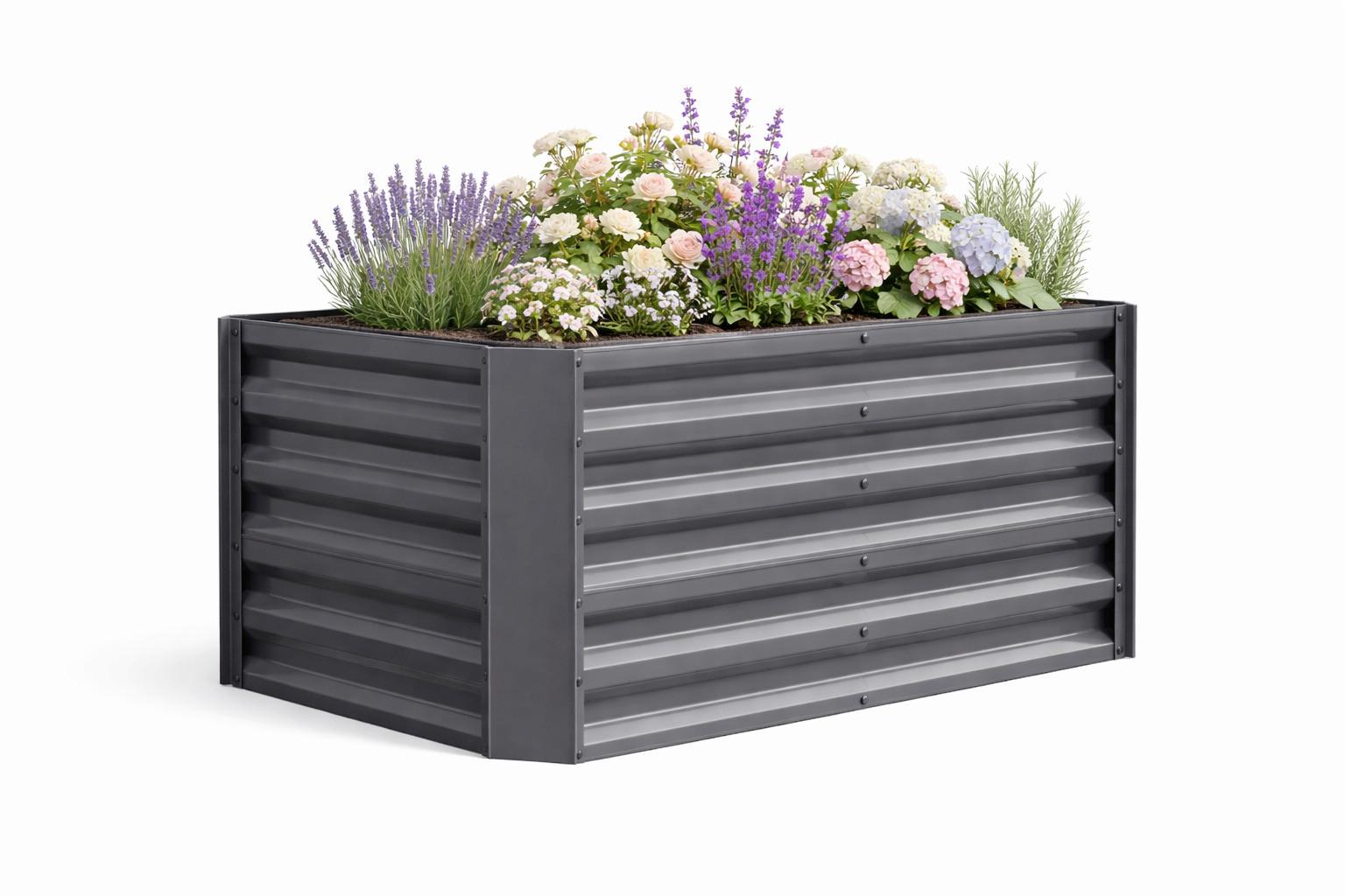 Hochbeet Vcm Beet "galdo L" - Schwarz, Modern, Metall (120/57/60cm)