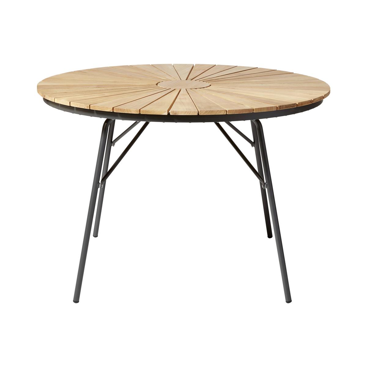 Gartentischgruppe Ellen/vito - Dunkelgrau/Anthrazit, Natur, Holz/Kunststoff (160/160/74cm) - Gardenson