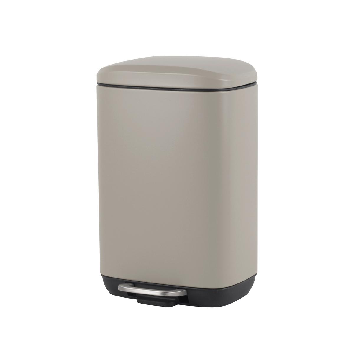 KOSZ NA ŚMIECI Z PEDAŁEM SK18093A-004 - czarny/taupe, Basics, tworzywo sztuczne/metal (21/32,7/19,5cm) - Novel