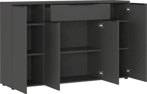 Sideboard Ribera in Graphitfarben - Graphitfarben/Schwarz, MODERN, Holzwerkstoff/Kunststoff (160/101/40cm) - Premium Living