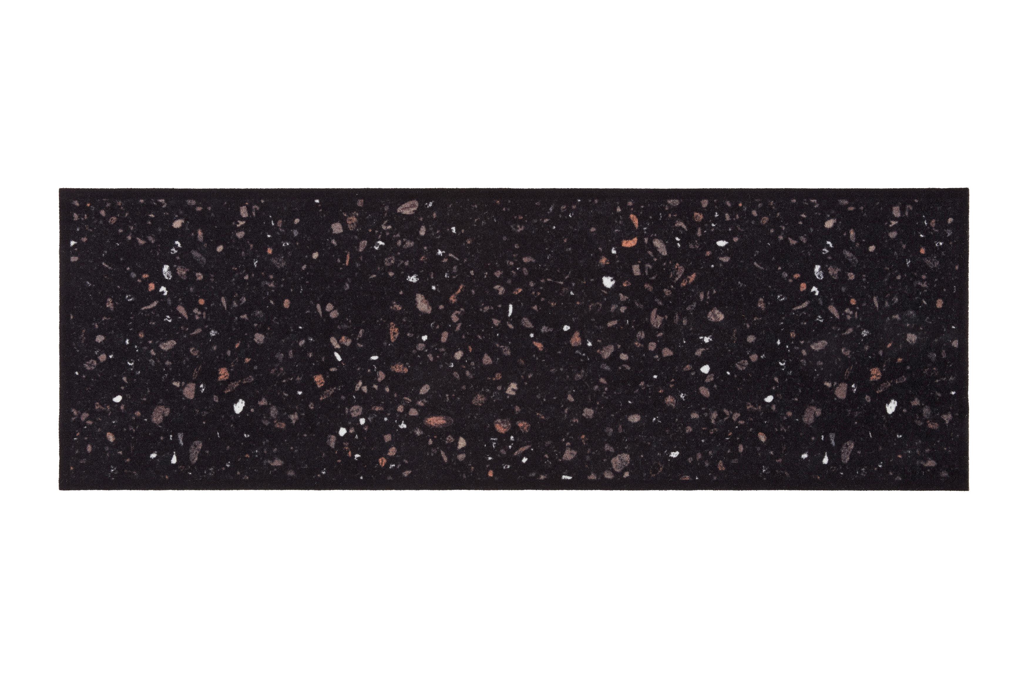 Läufer Terazzo Black in Schwarz ca. 50x150cm - MODERN, Kunststoff (50/150cm) - Modern Living