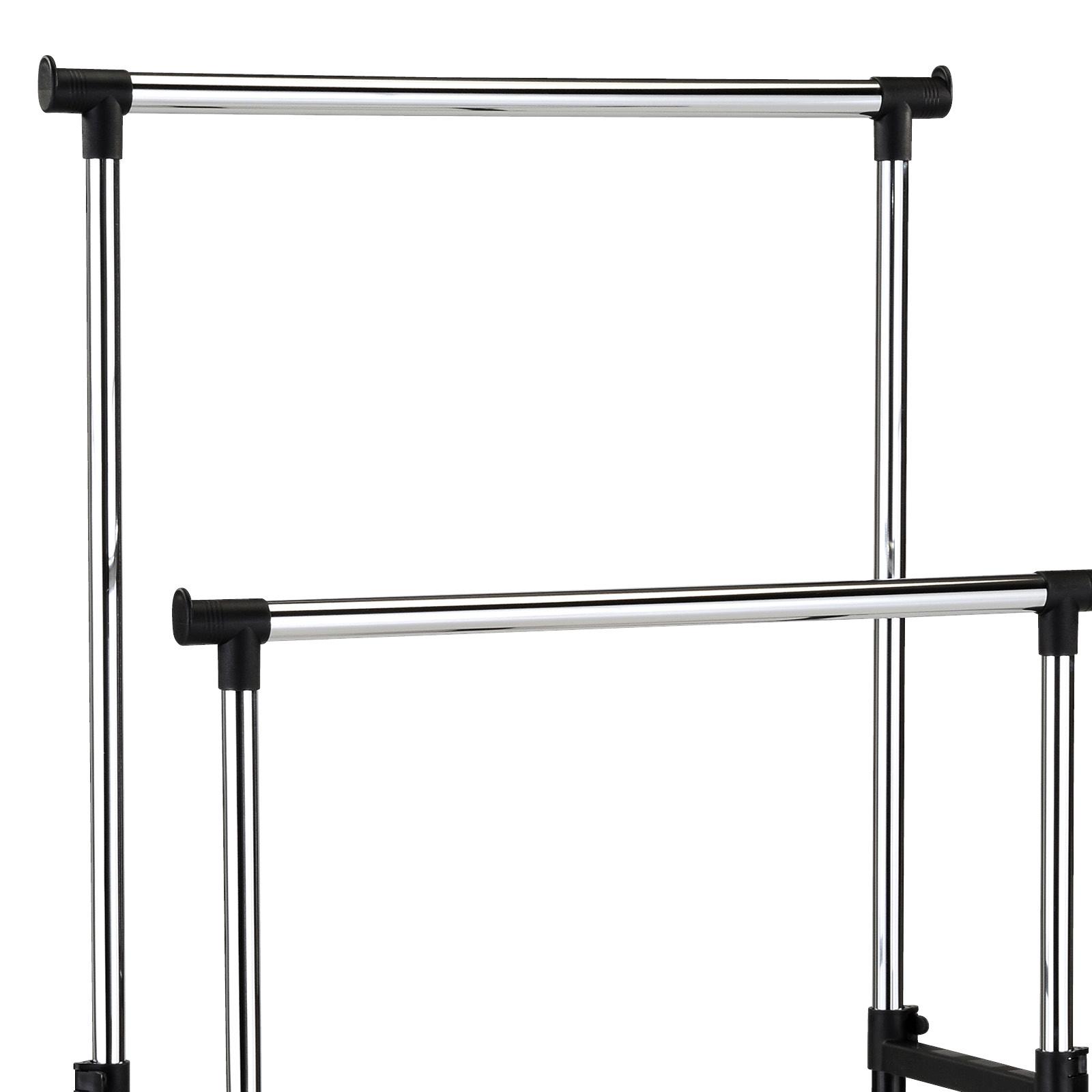 KLÄDSTÄLLNING PÅ HJUL JAMES -SB- - kromfärg/svart, Klassisk, metall/plast (84/94-168/44cm) - Mömax