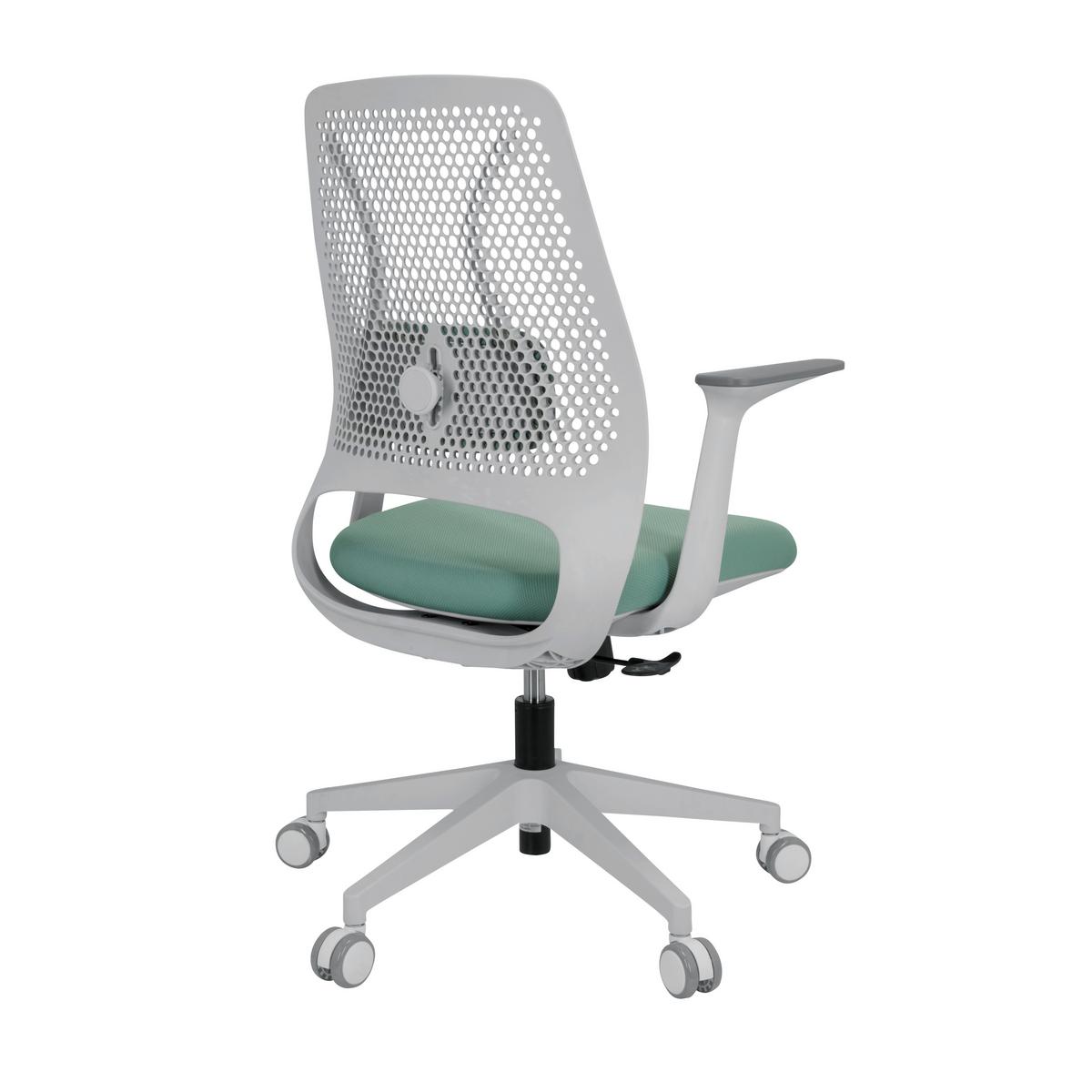 Pisarniški Stol Parferio W, Meta Zelena - bela/metino zelena, Basics, umetna masa/tekstil (63/99/56cm) - MID.YOU