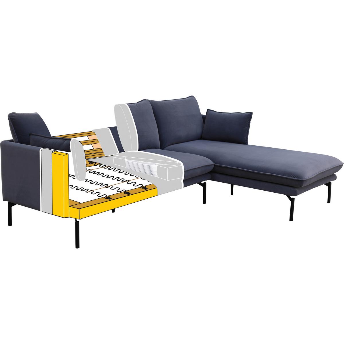 Kutna Garnitura Rosa - ružičasta/crna, Moderno, tekstil/metal (226/84/163cm) - Bessagi Home