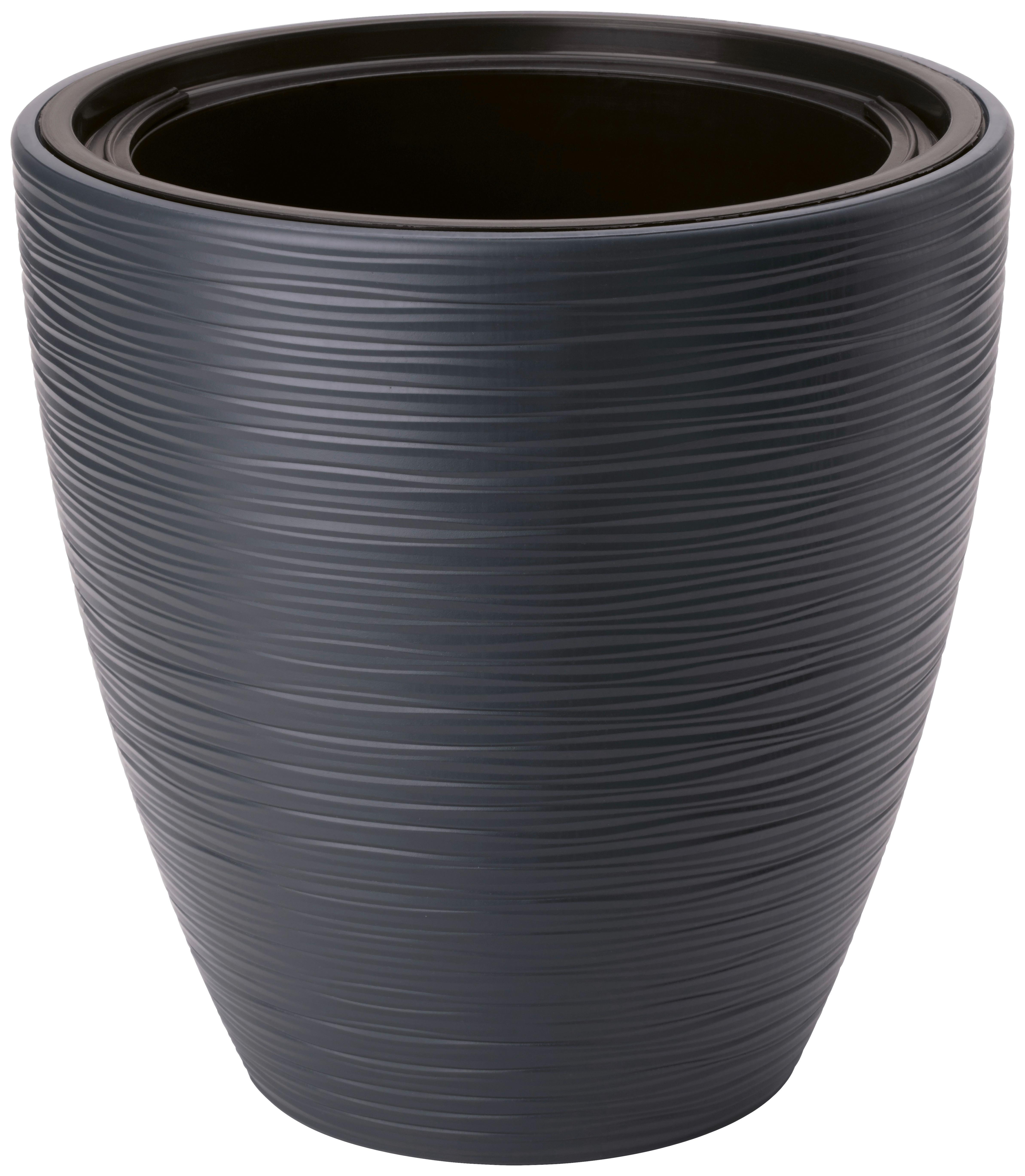 Virágkaspó Gubo - antracit, Konventionell, műanyag (38,5/42cm)