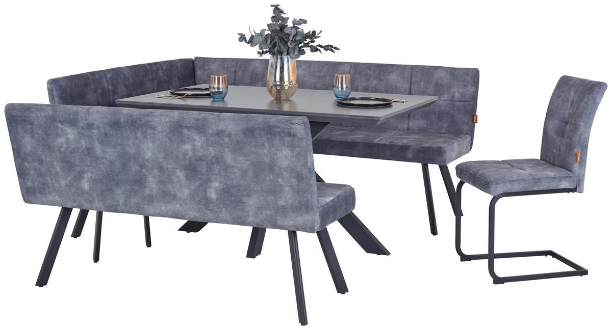 Kotna Klop Milos, Siva - siva/črna, Moderno, kovina/tekstil (150/190cm)