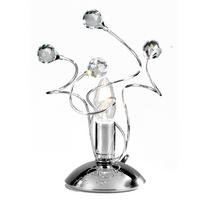 Kristall-Tischleuchte Trilly Chromfarben max. 6 Watt - Chromfarben, KONVENTIONELL, Glas/Metall (23/27cm)