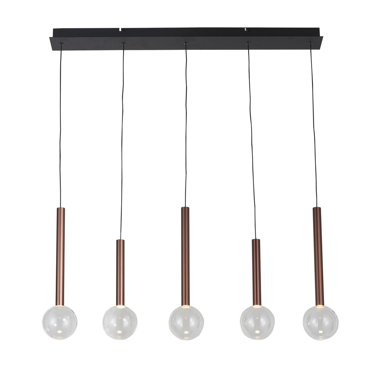 LAMPA WISZĄCA LED GLASGOW *DK* - przejrzysty/czarny, Design, metal/szkło (90/10/180cm) - Dieter Knoll