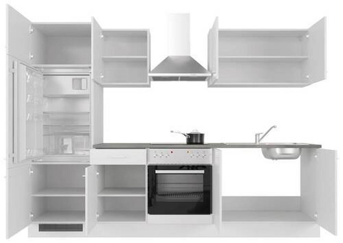 Kuhinjski Blok Z Aparati Lucca, Bela - bela/barve aluminija, Moderno, umetna masa/leseni material (270cm) - FlexWell