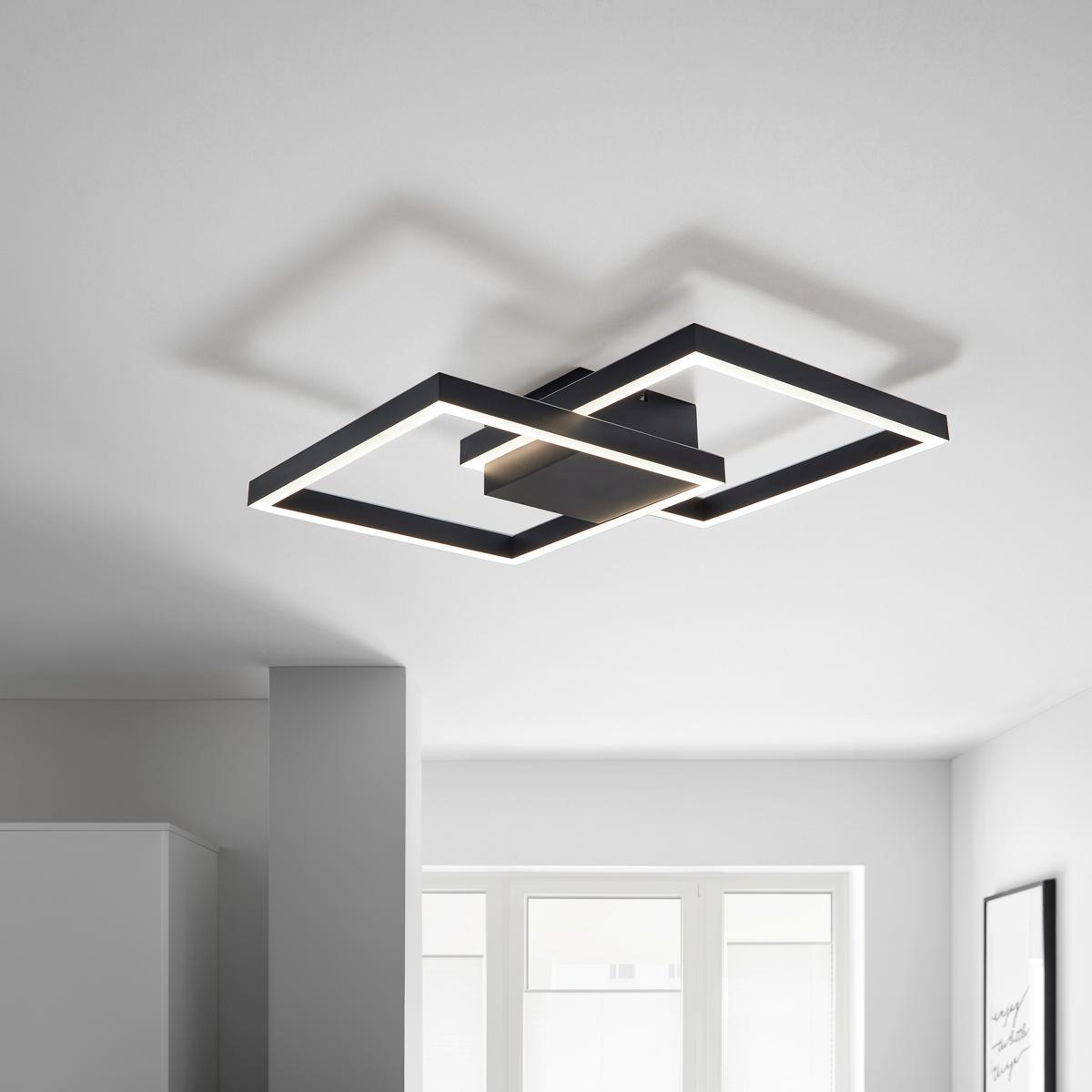 LAMPA SUFITOWA LED JAYDEN - czarny, Modern, tworzywo sztuczne/metal (74/51/9cm) - Bessagi Home