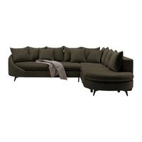 Ecksofa Axel Dunkelgrün - Dunkelgrün/Schwarz, MODERN, Textil/Metall (291/87/250cm) - Mömax