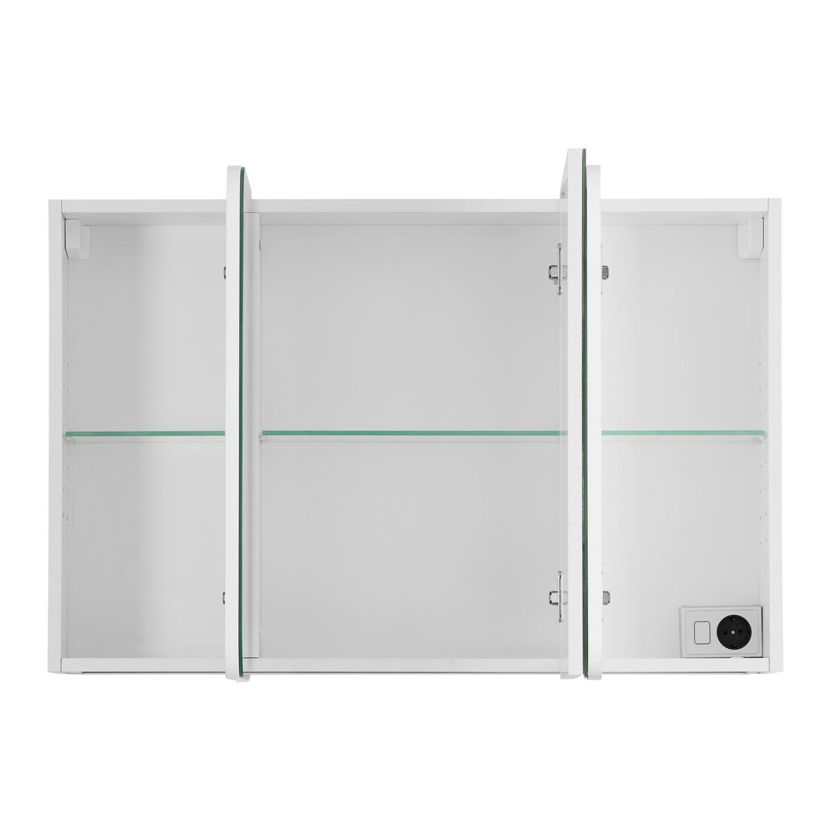 Spiegelschrank Elias Weiß - Weiß, MODERN, Glas/Holzwerkstoff (100/60/18cm) - Mömax