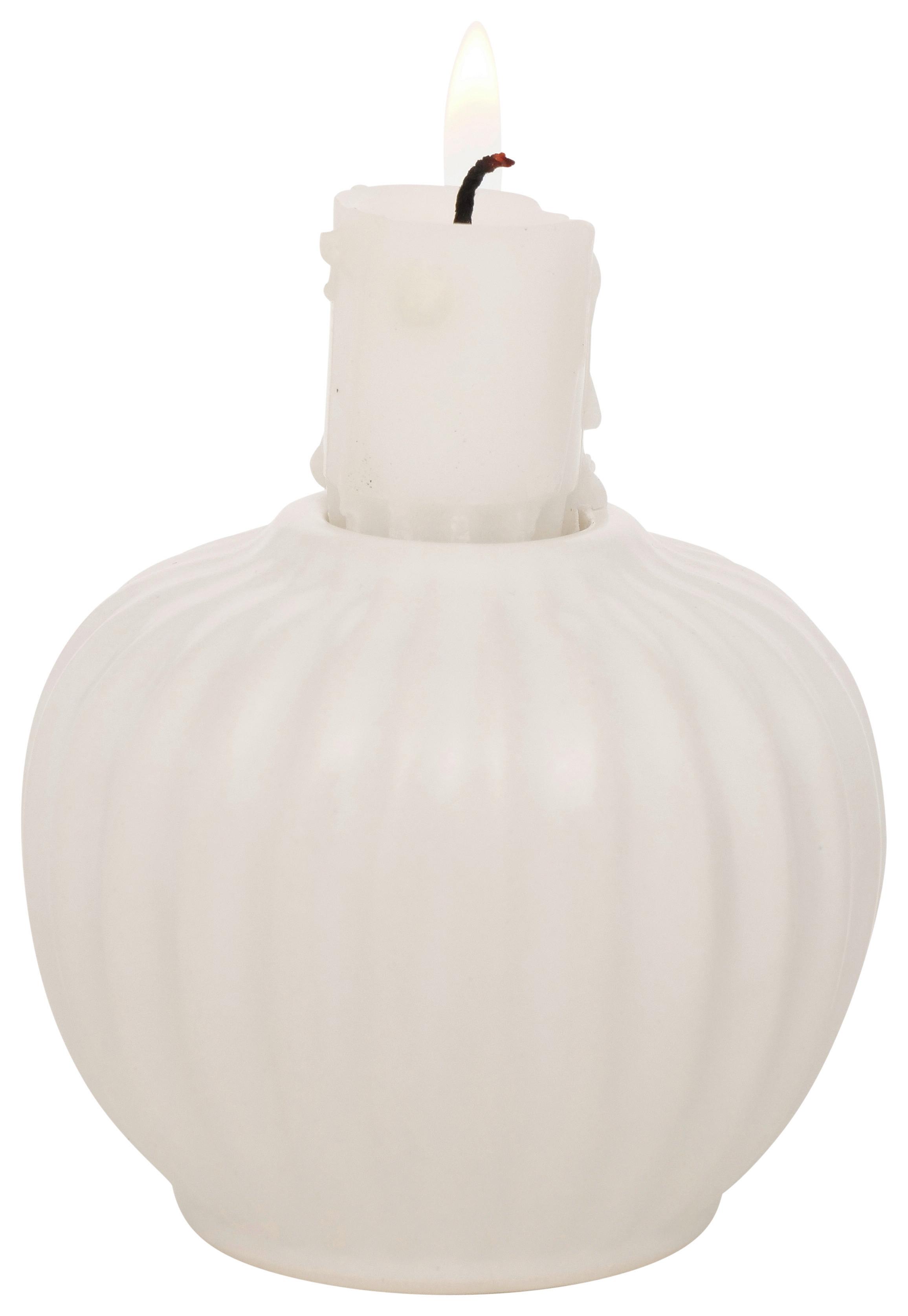 Gyertyatartó Cyrill - fehér, Basics, kerámia (7,5/7cm) - Modern Living