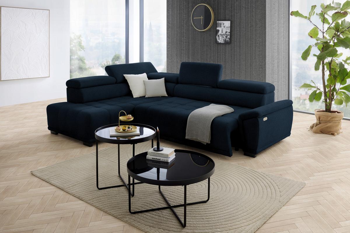 Kutna Garnitura Gremio - tamno plava/crna, Moderno, tekstil/plastika (206/283cm) - Modern Living