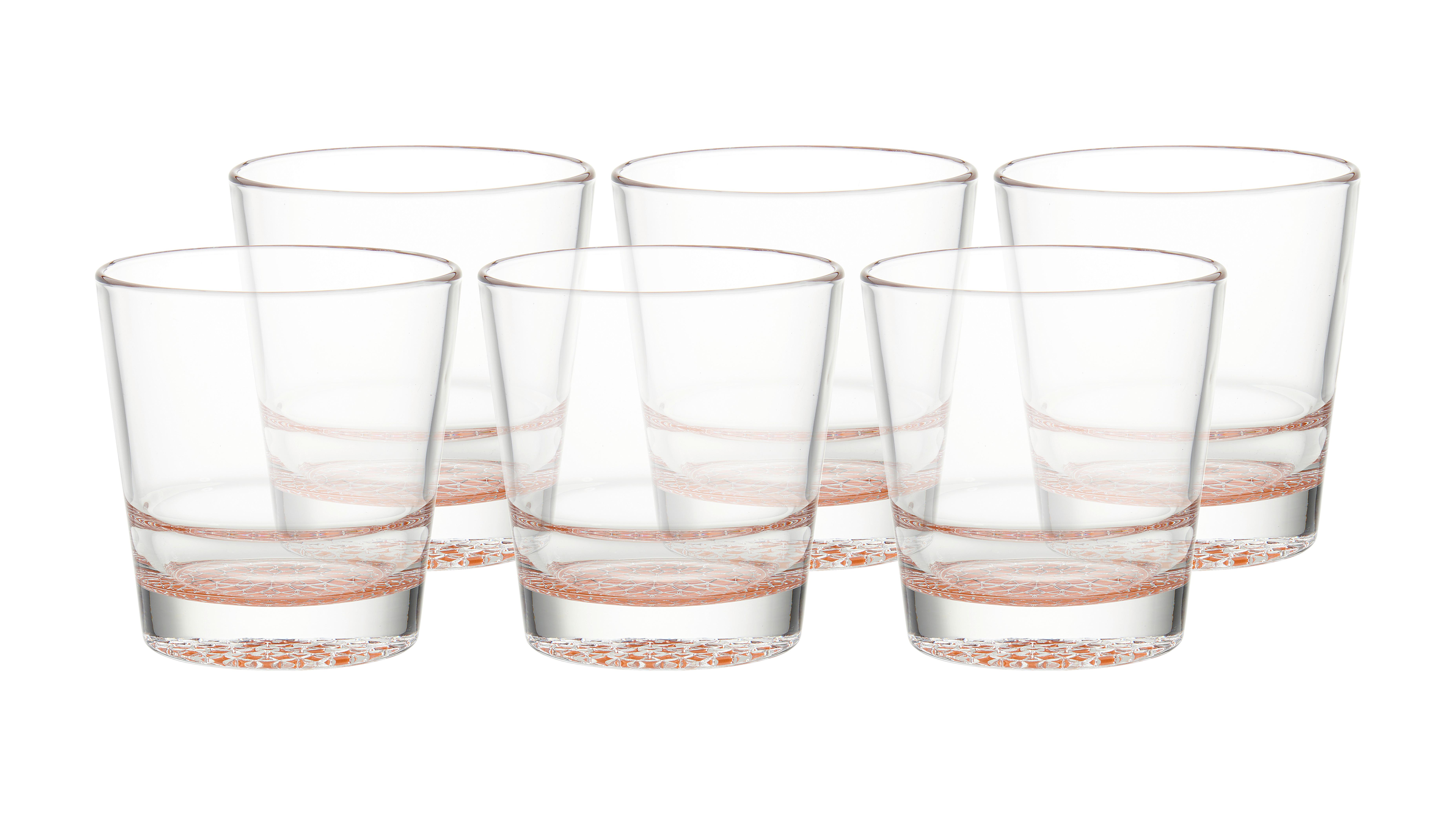 KOMPLET SZKŁA STOŁOWEGO ADORNO - pomarańczowy, Modern, szkło (400ml) - Bessagi Home