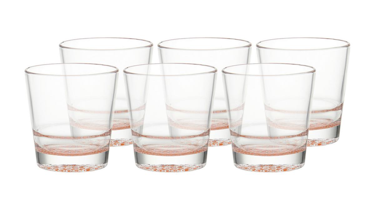 KOMPLET SZKŁA STOŁOWEGO ADORNO - pomarańczowy, Modern, szkło (400ml) - Bessagi Home