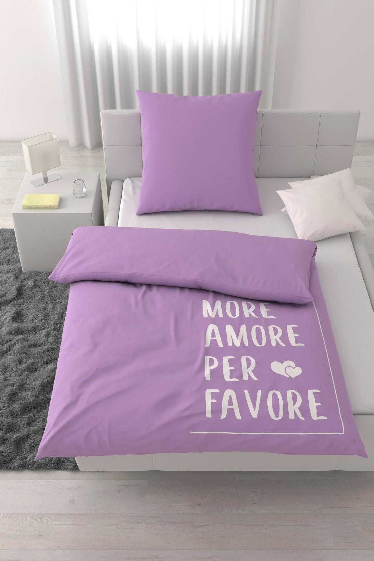 Bettwäsche More Amore Flieder ca. 135x200cm - Flieder, Textil (135/200cm) - Mömax