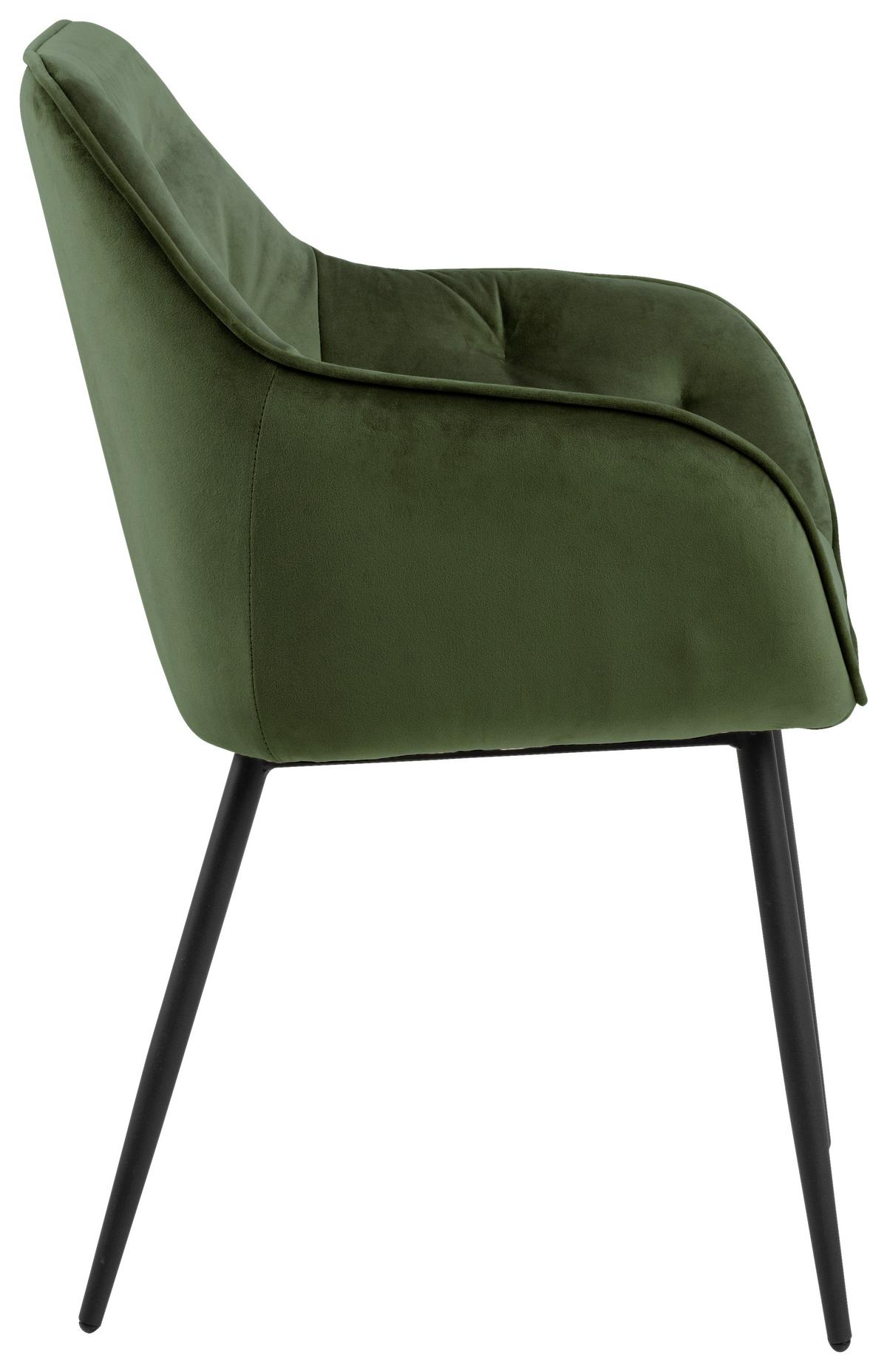 KRZESŁO Z PODŁOKIETNIKAMI BROOKE -TREND- - zielony/czarny, Trend, metal/tkanina (58/83/55cm) - Livetastic