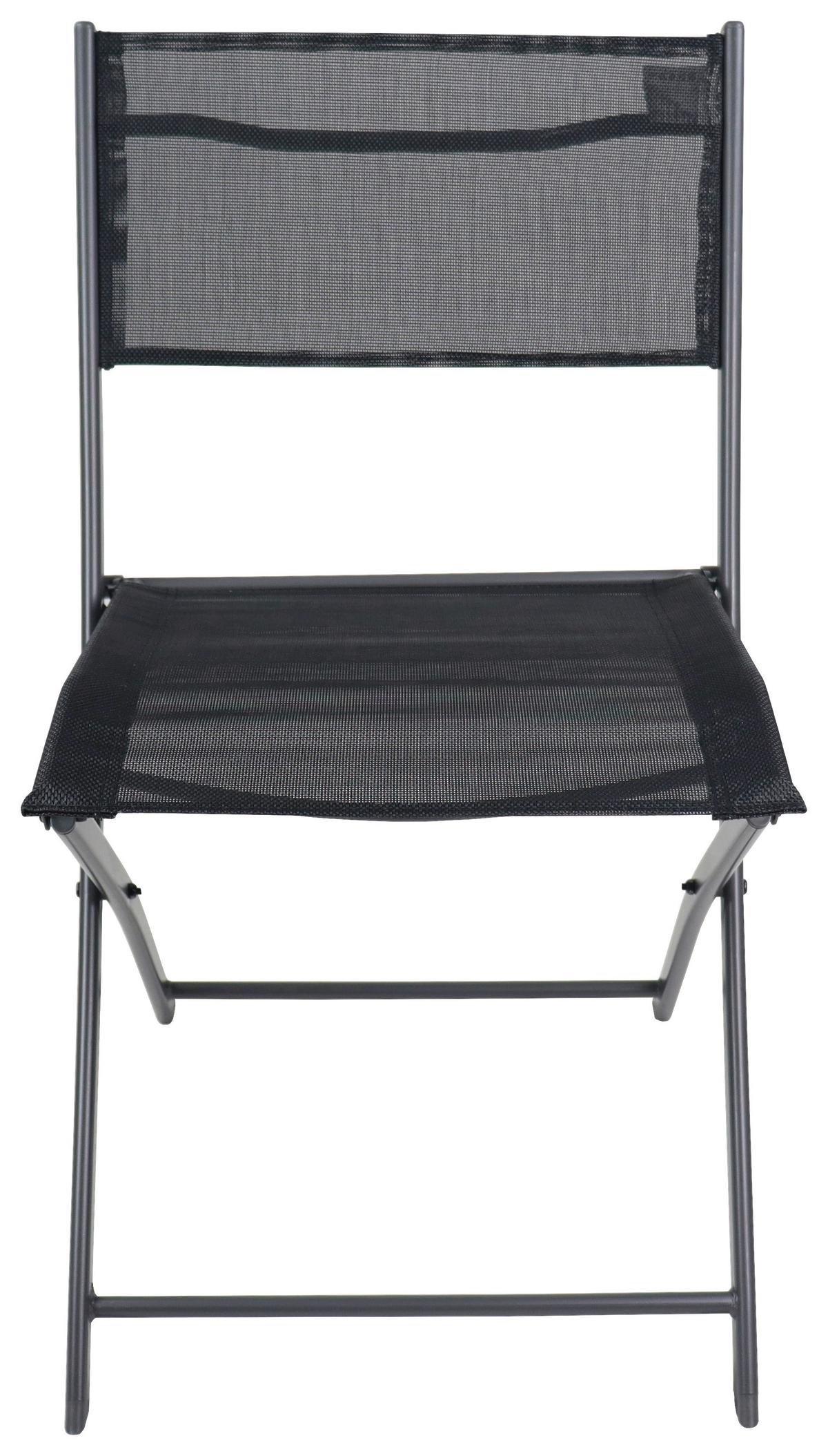 GARTENSTUHL-SET SUMILA - Schwarz, Modern, Textil/Metall (45/79/46cm) - Ambia Garden