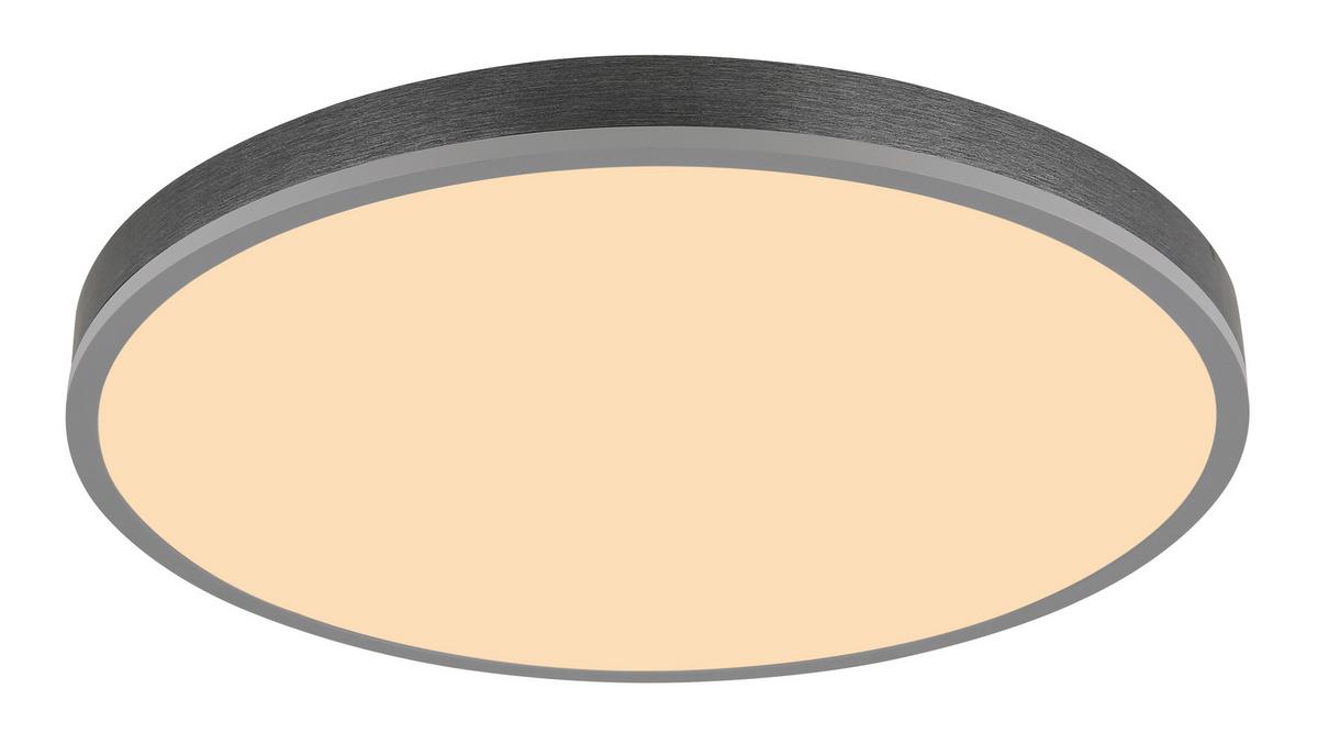 LED-DECKENLEUCHTE 416080AD4R-CCT DORO - Weiss/Dunkelgrau, Basics, Kunststoff/Metall (60/8,5cm) - Globo