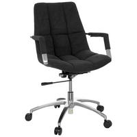 Pisarniški Stol Saranto, Črna, Z Dekorativno Blazino - srebrne barve/črna, Moderno, kovina/umetna masa (58/102/60cm) - MID.YOU