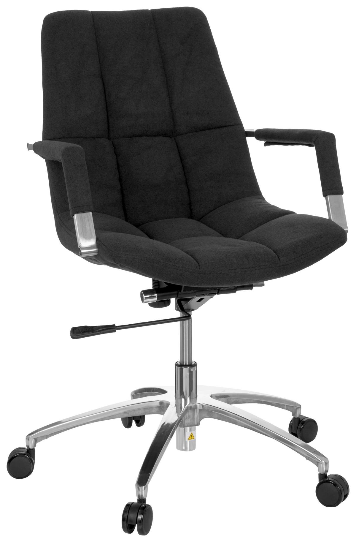 Pisarniški Stol Saranto, Črna, Z Dekorativno Blazino - srebrne barve/črna, Moderno, kovina/umetna masa (58/102/60cm) - MID.YOU