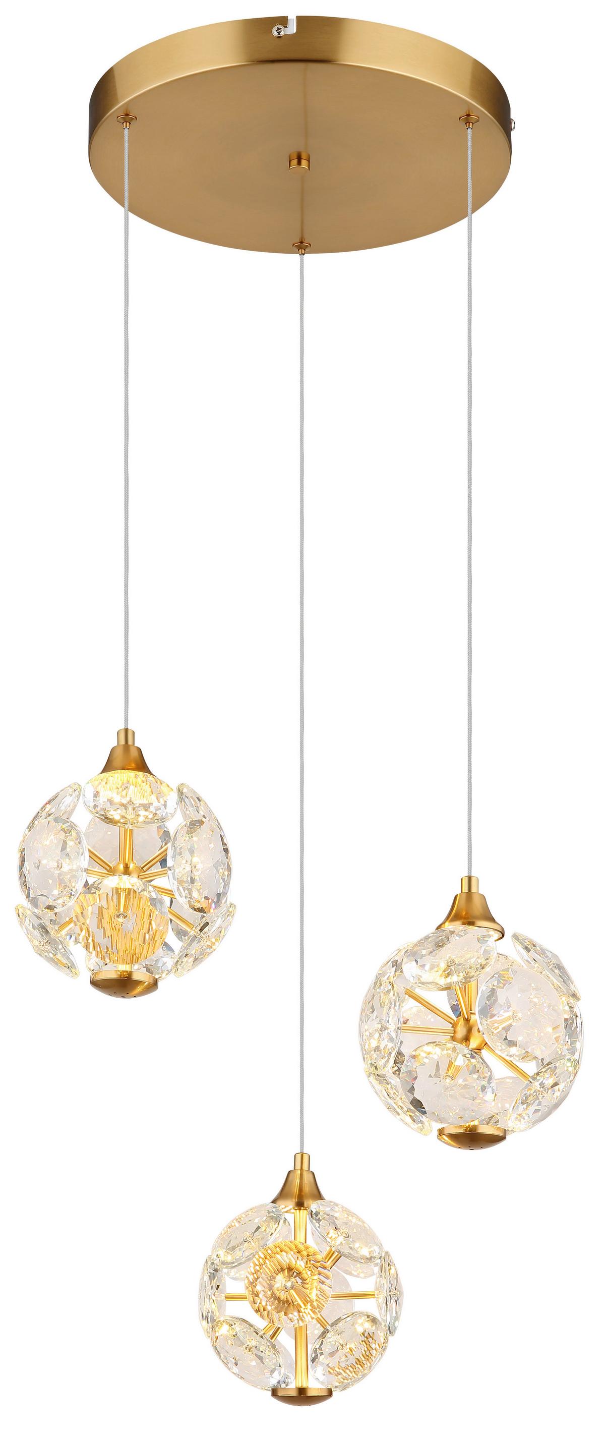 LED-HÄNGELEUCHTE 16047-3H VIRINA - Klar/Transparent, Konventionell, Glas/Kunststoff (42/15cm) - Globo