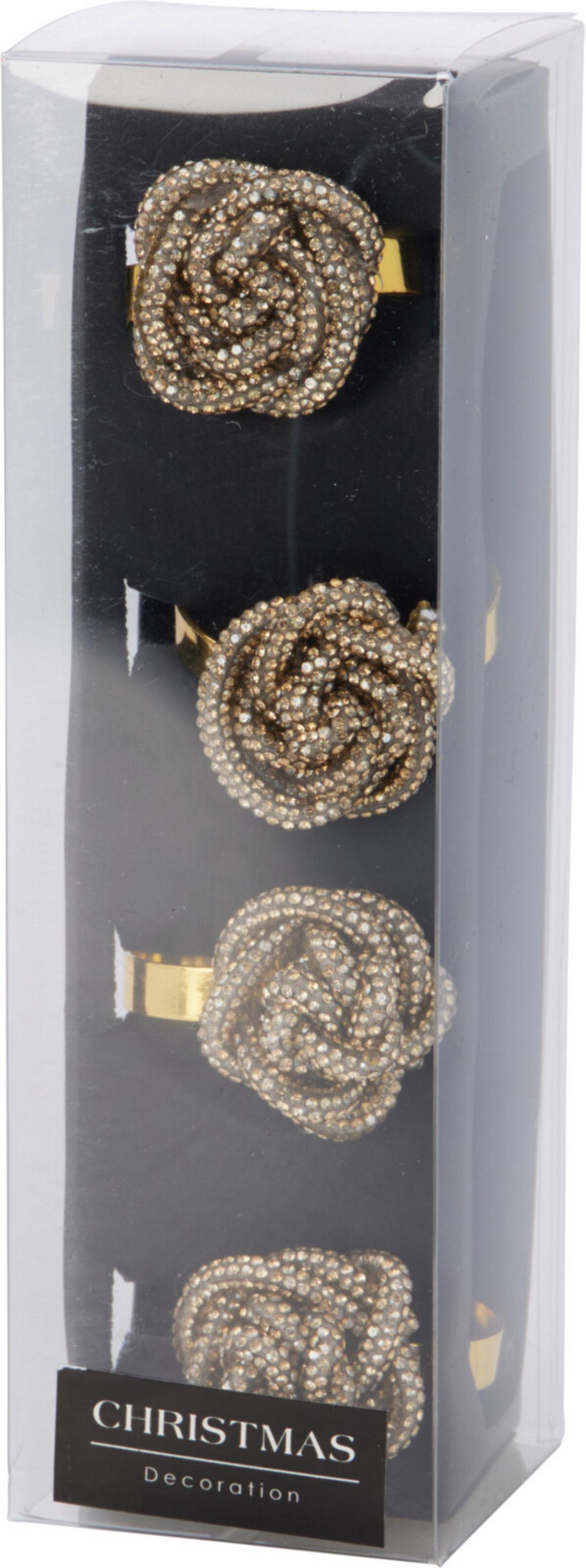Set Prstenova Za Salvete Yul 4/1 - brončane boje/zlatne boje, Basics, metal (5/16,5/5cm)