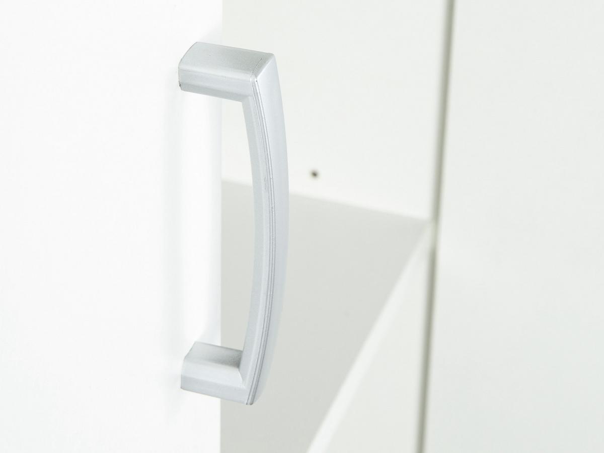 Mehrzweckschrank Arconati Weiß ca. 70x189x34cm - Silberfarben/Schwarz, Basics, Holzwerkstoff/Kunststoff (70/189/34cm) - MID.YOU