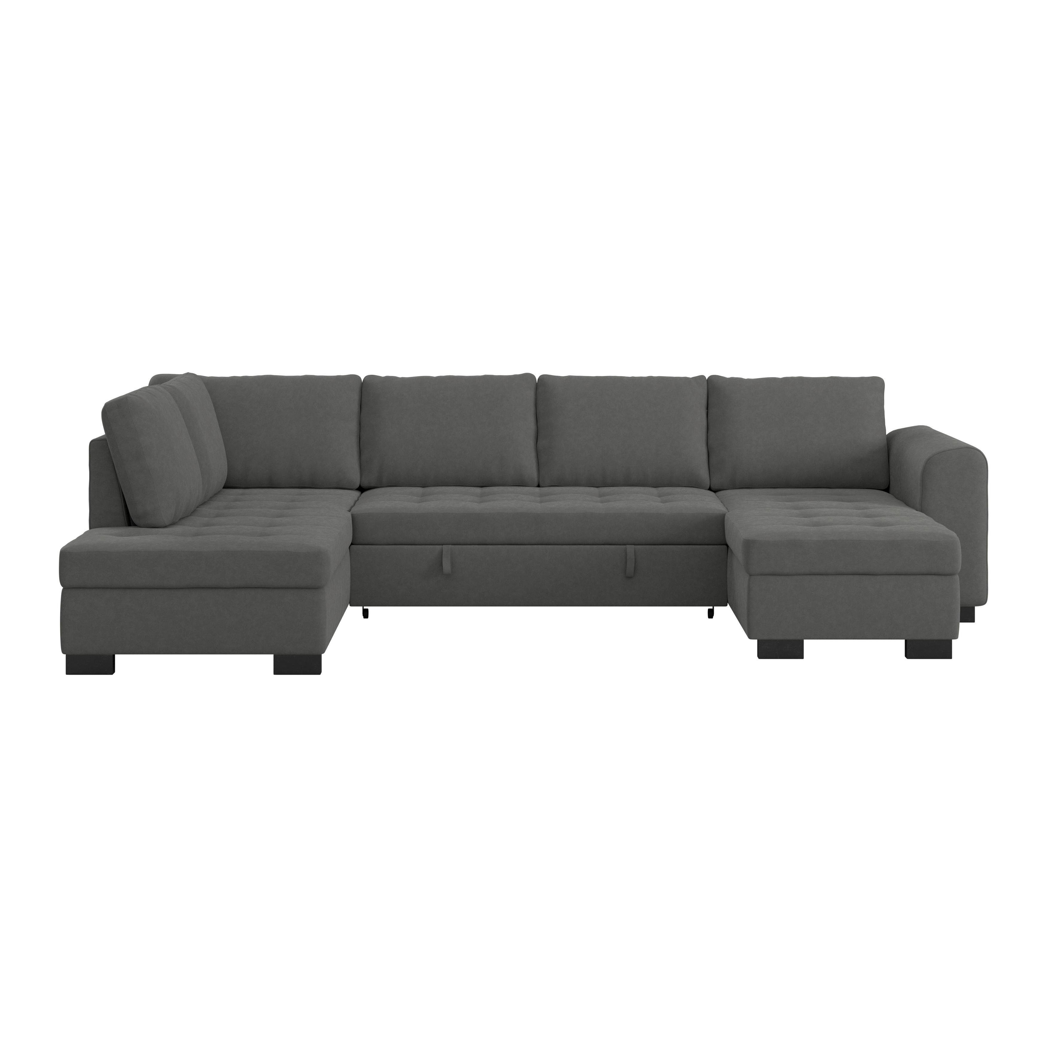 Sedežna Garnitura Malte, Siva, Ležišče, Predal, U Oblika - siva/črna, Moderno, umetna masa/tekstil (178/305/155cm) - Mömax