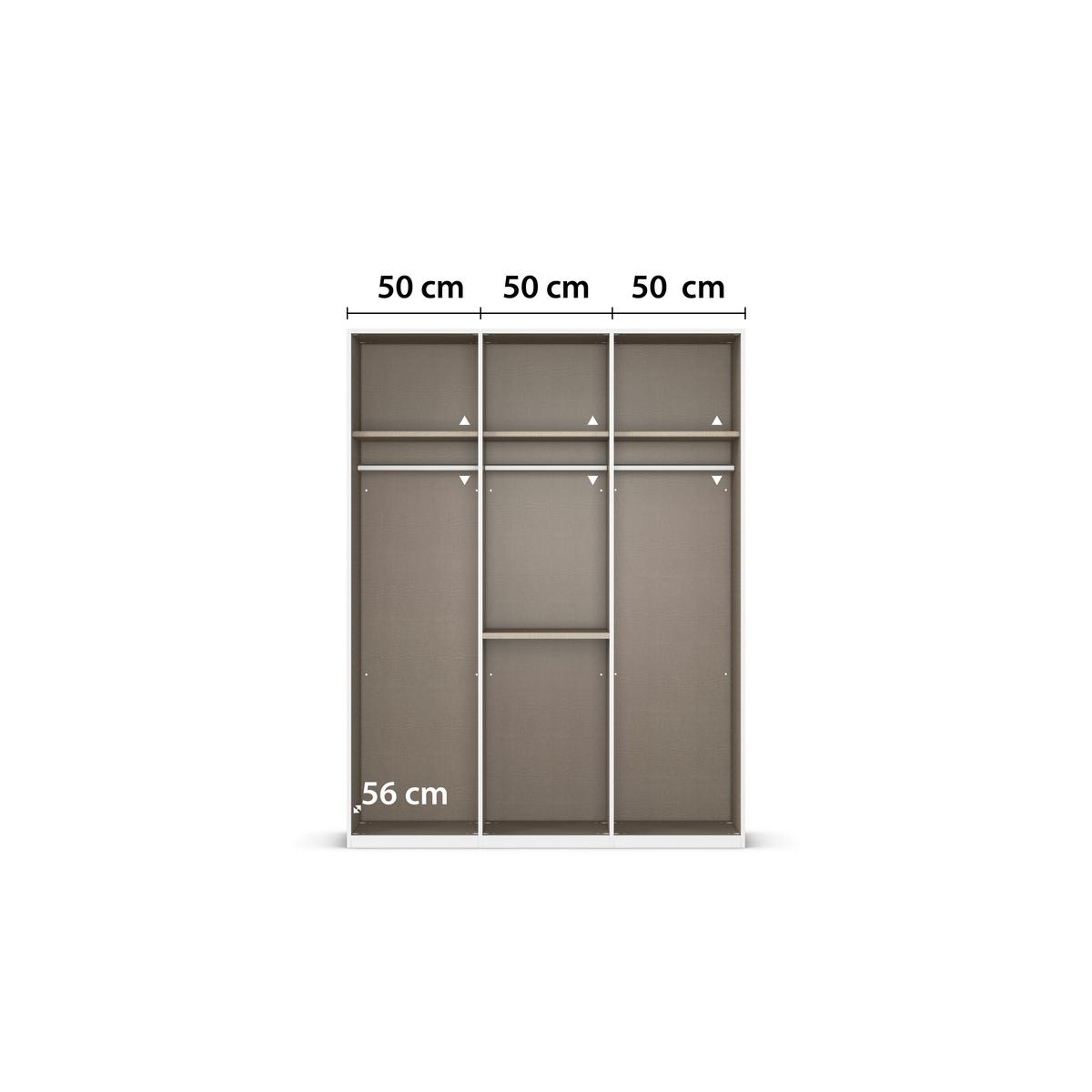 Omara S Klasičnimi Vrati Evelyn, Barva Hrasta - hrast sonoma, Design, umetna masa/steklo (151/197/60cm) - Novel