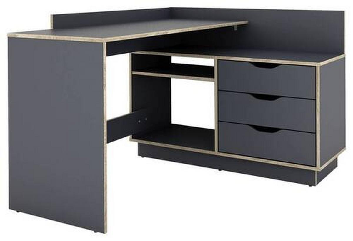 Eckschreibtisch Belfast Anthrazit/Eichefarben - Eichefarben/Anthrazit, LIFESTYLE, Holzwerkstoff (129/105/84cm) - MID.YOU