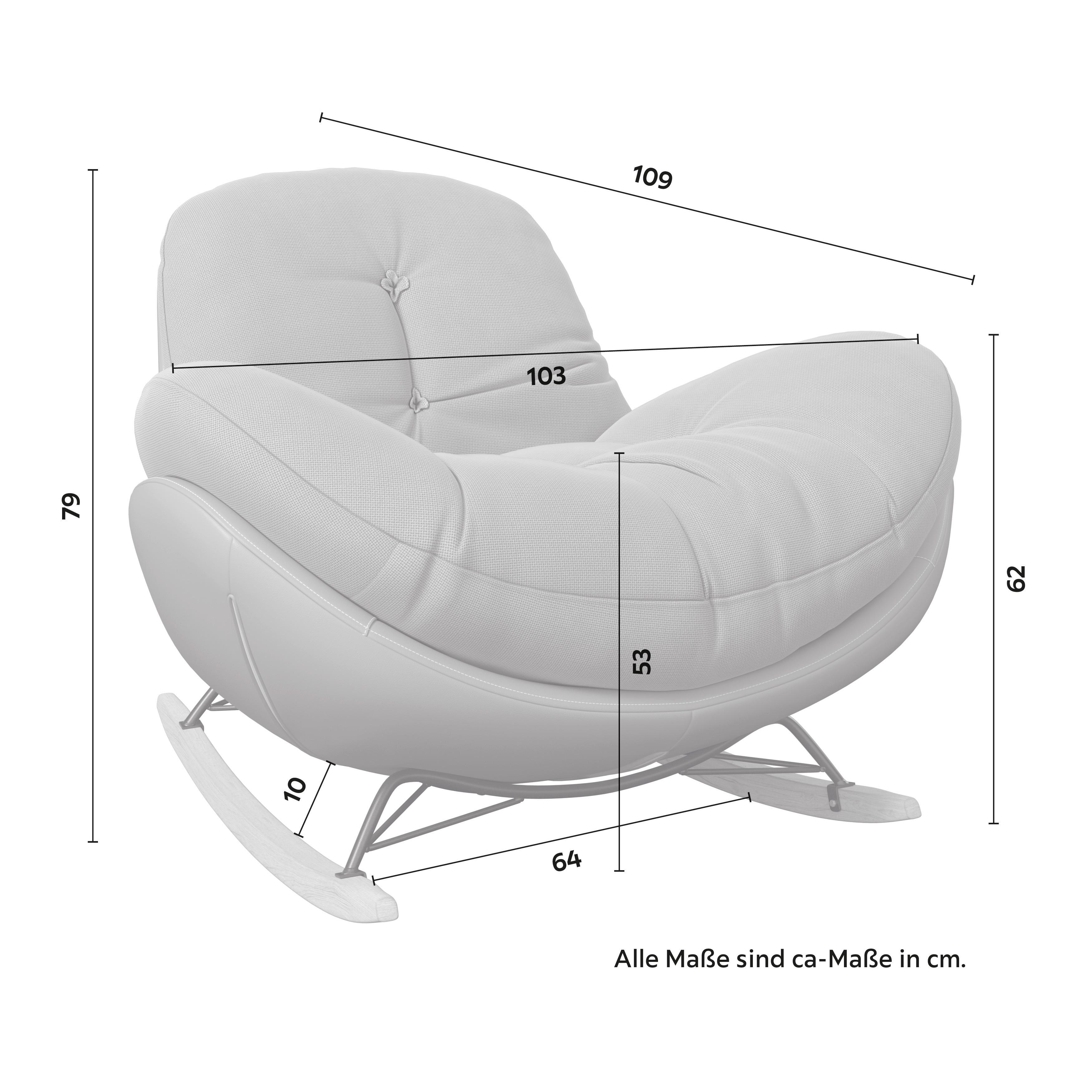 GUNGFÅTÖLJ ELEA - beige/svart, Modern, metall/trä (103/79/109cm) - Bessagi Home