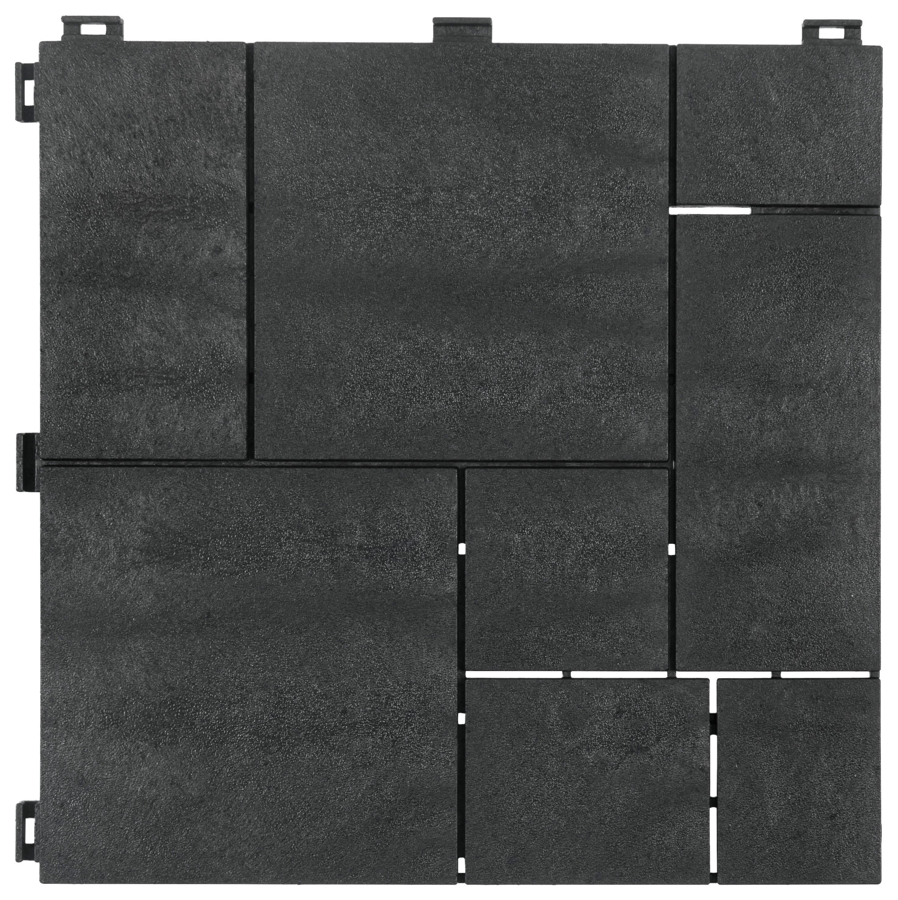 PŁYTKA TARASOWA EU5100608 - kolor grafitowy, Modern, tworzywo sztuczne (30,5/30,5/1,4cm)
