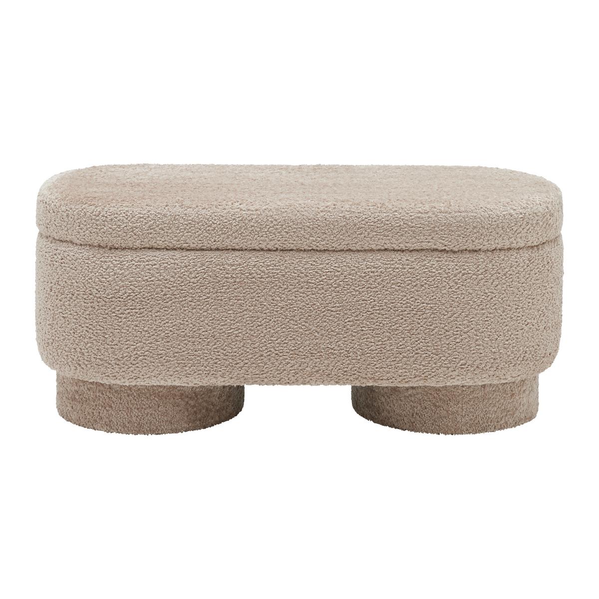 Sitzbank Marilyn Taupe mit Stauraum - Taupe, MODERN, Holzwerkstoff/Textil (100/43/42cm) - Premium Living