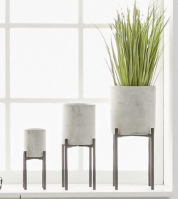 DONICA BOTANIC GARDEN - czarny/szary, Design, kamień/metal (9,5/25,5cm) - Ambia Home