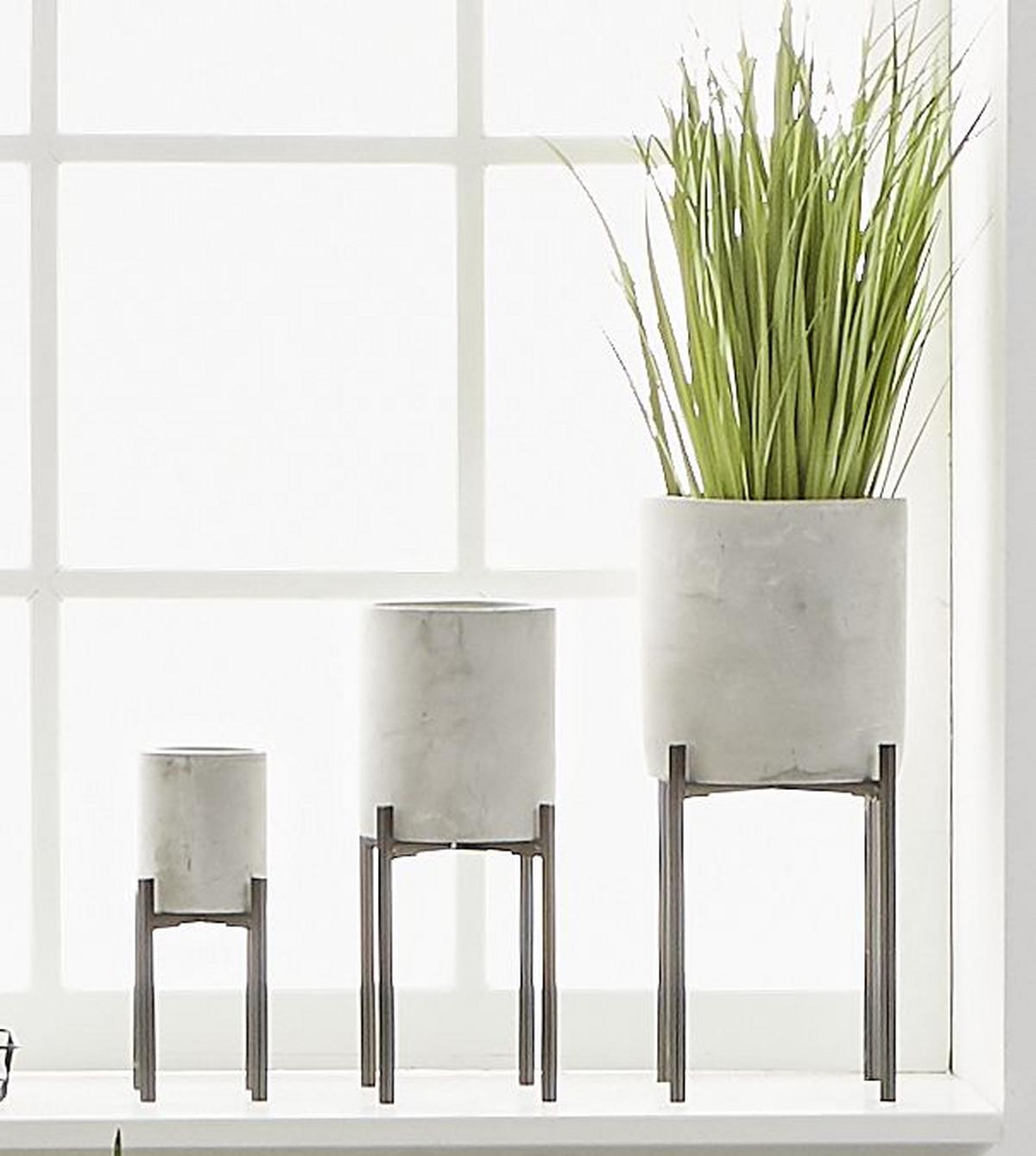 DONICA BOTANIC GARDEN - czarny/szary, Design, kamień/metal (9,5/25,5cm) - Ambia Home