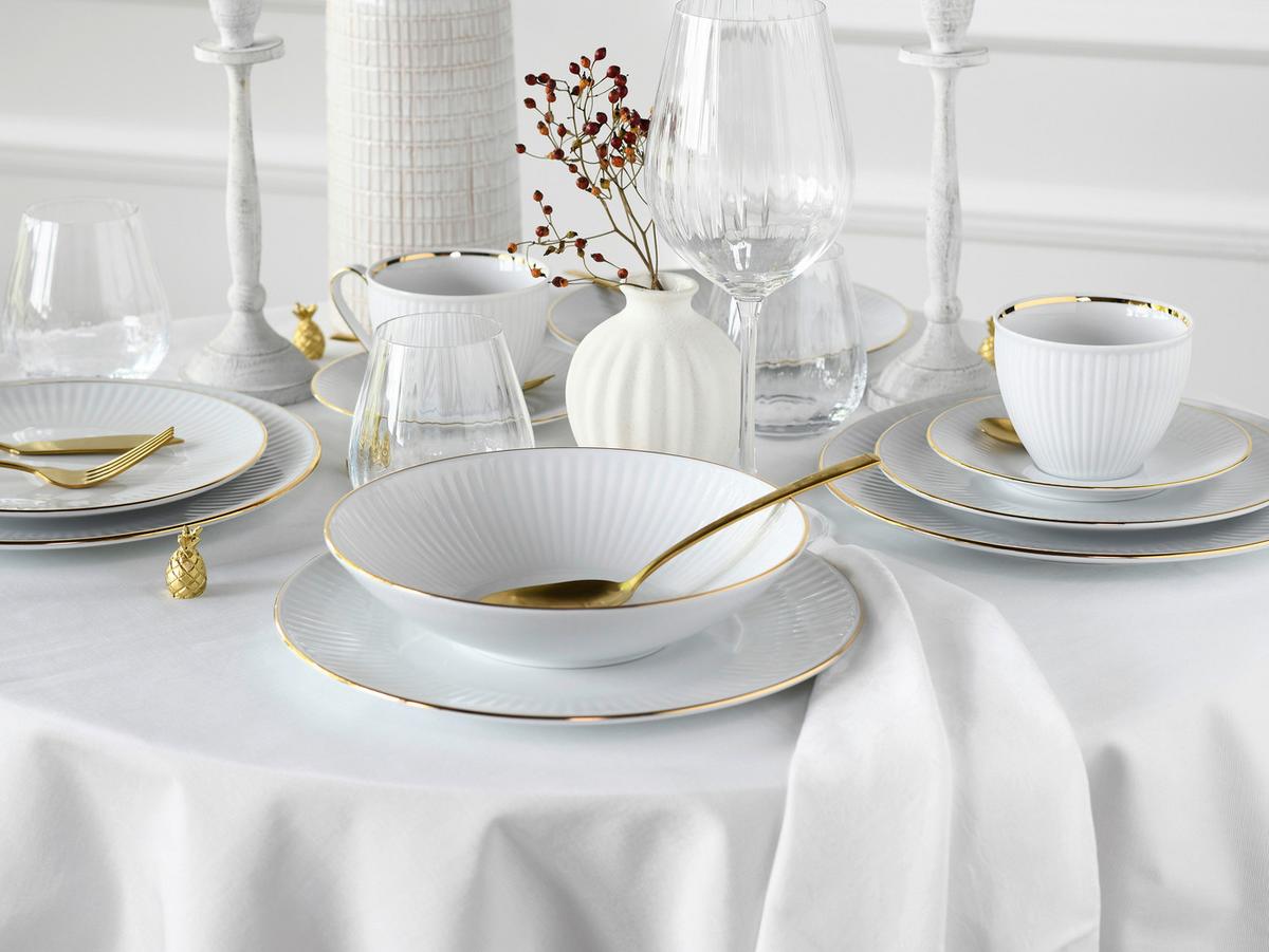 Kombinirani Servis Valencia, 30-Delni - zlate barve/bela, Design, keramika - Creatable