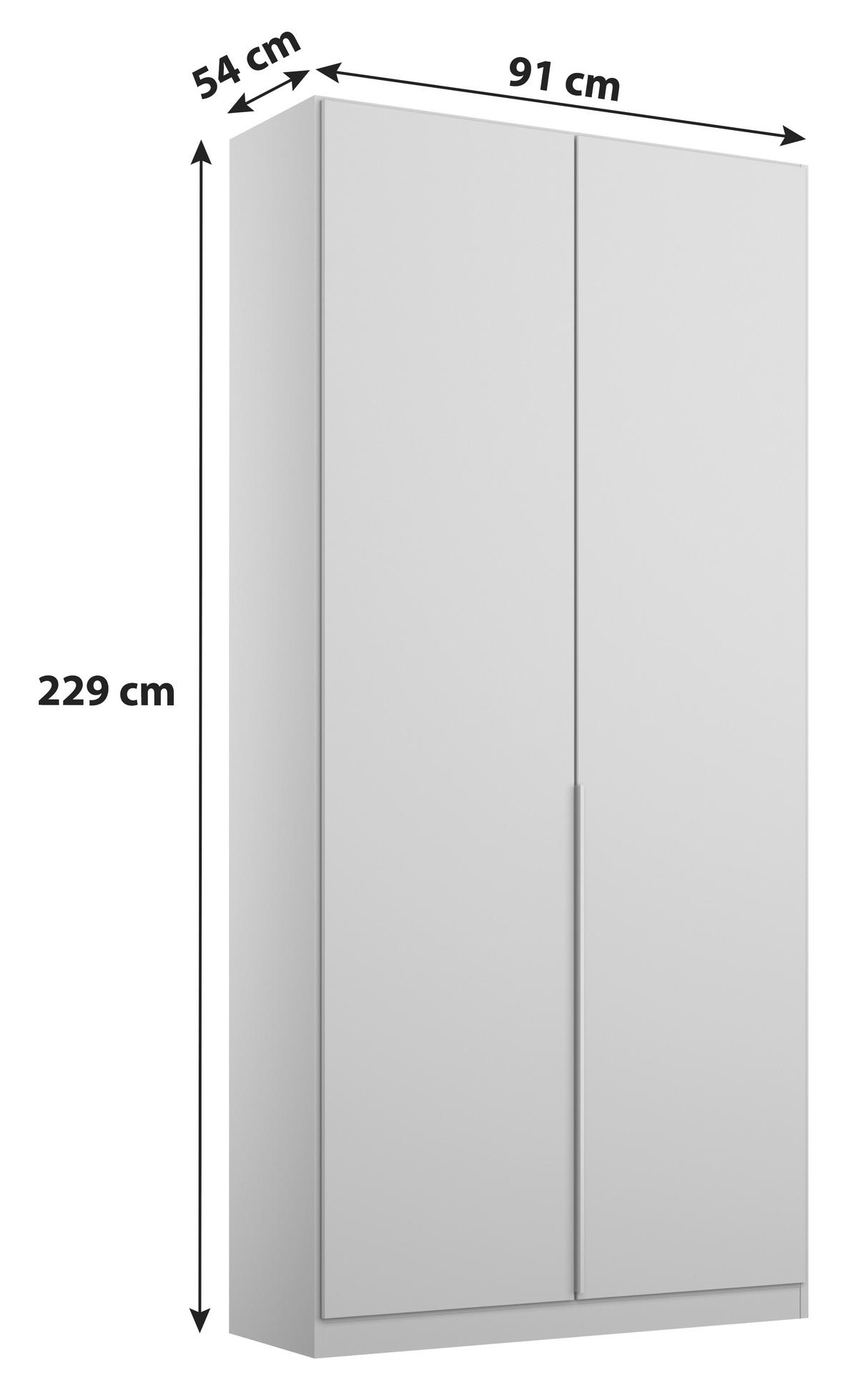 Dulap cu uși rotative ALABAMA - gri deschis, Modern, material pe bază de lemn (91/229/54cm)
