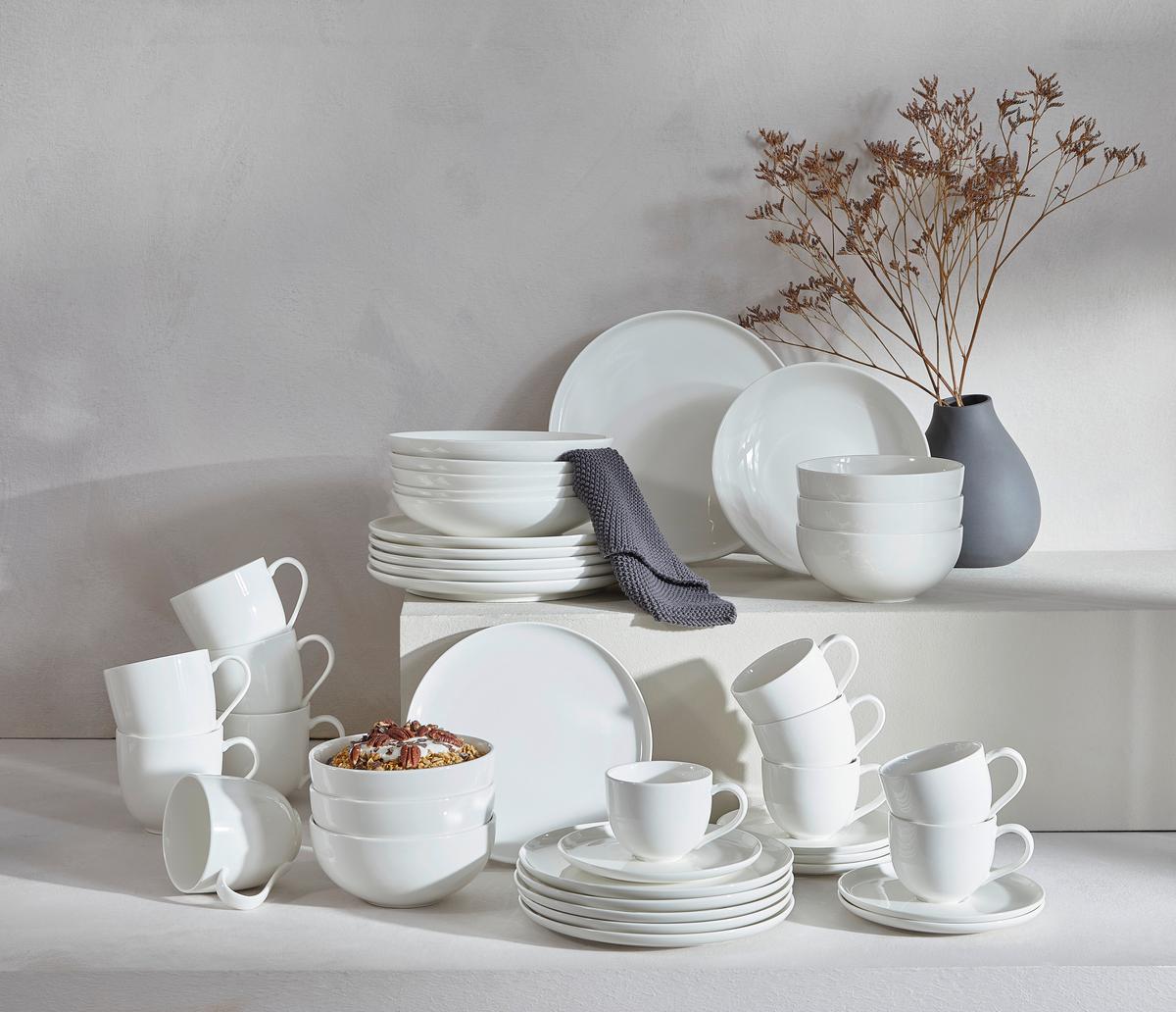 SERWIS OBIADOWO-ŚNIADANIOWY SKAGEN - biały, Design, ceramika - Ritzenhoff Breker