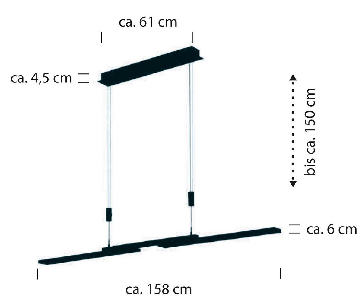 LAMPA WISZĄCA LED 20475/3-39 - antracytowy, Design, metal (158/6/150cm) - Hell